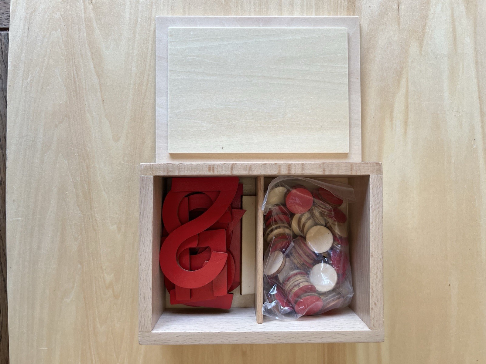 Montessori Wooden Math Materials Lot Stamp Game Board Cards Counters Rods Box