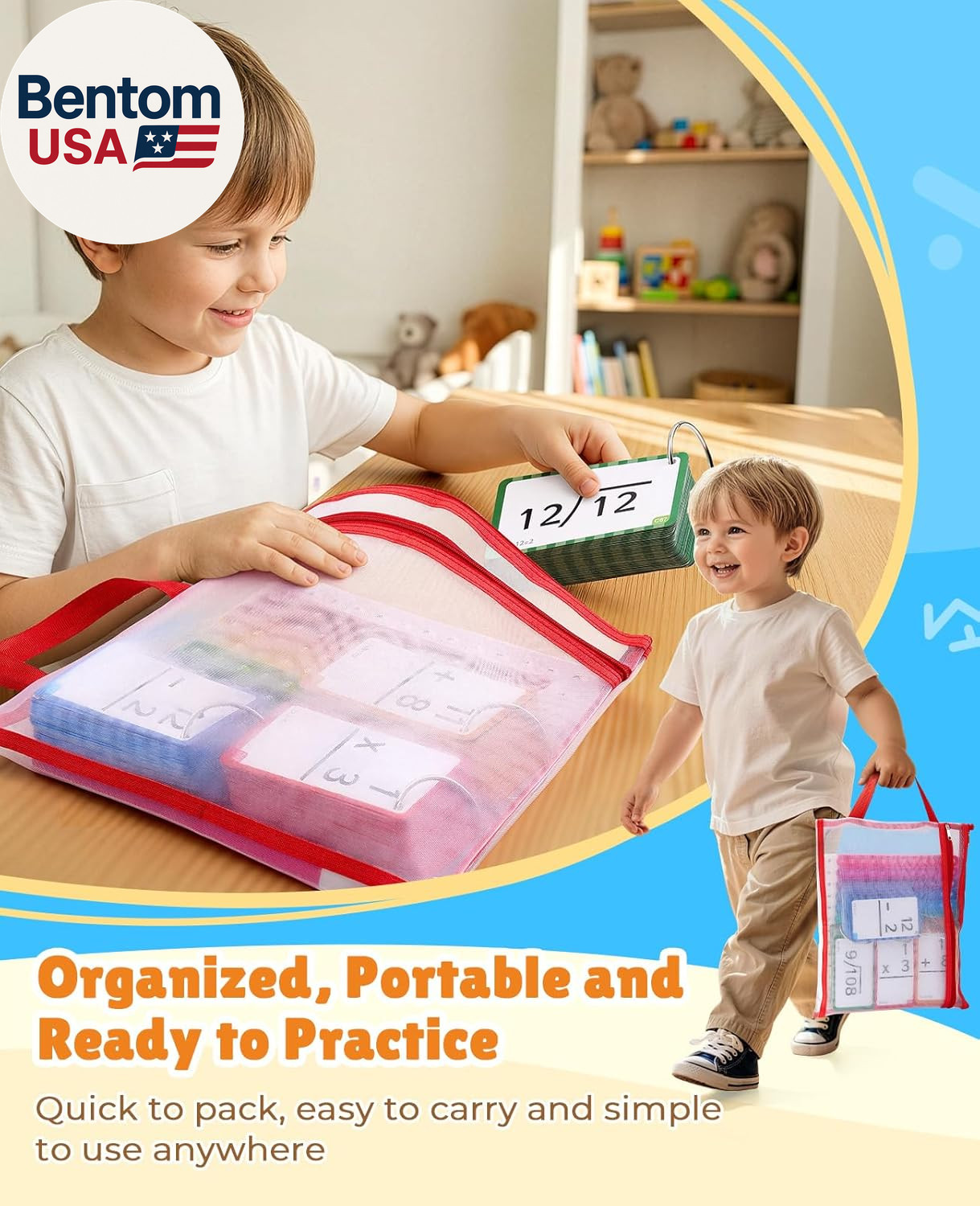 Math Flash Cards and Chart for Kids Ages 4-8, 288 Double-Sided Flash Cards for A