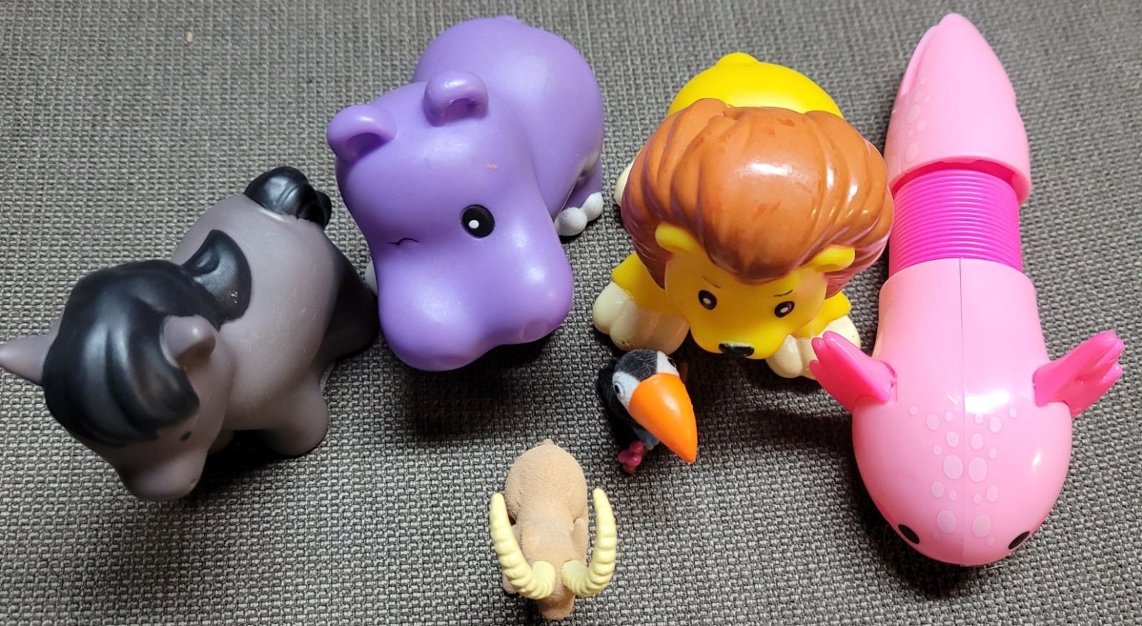Random Lot Of Animal Toys Set Of 6 Different Animals Good Condition