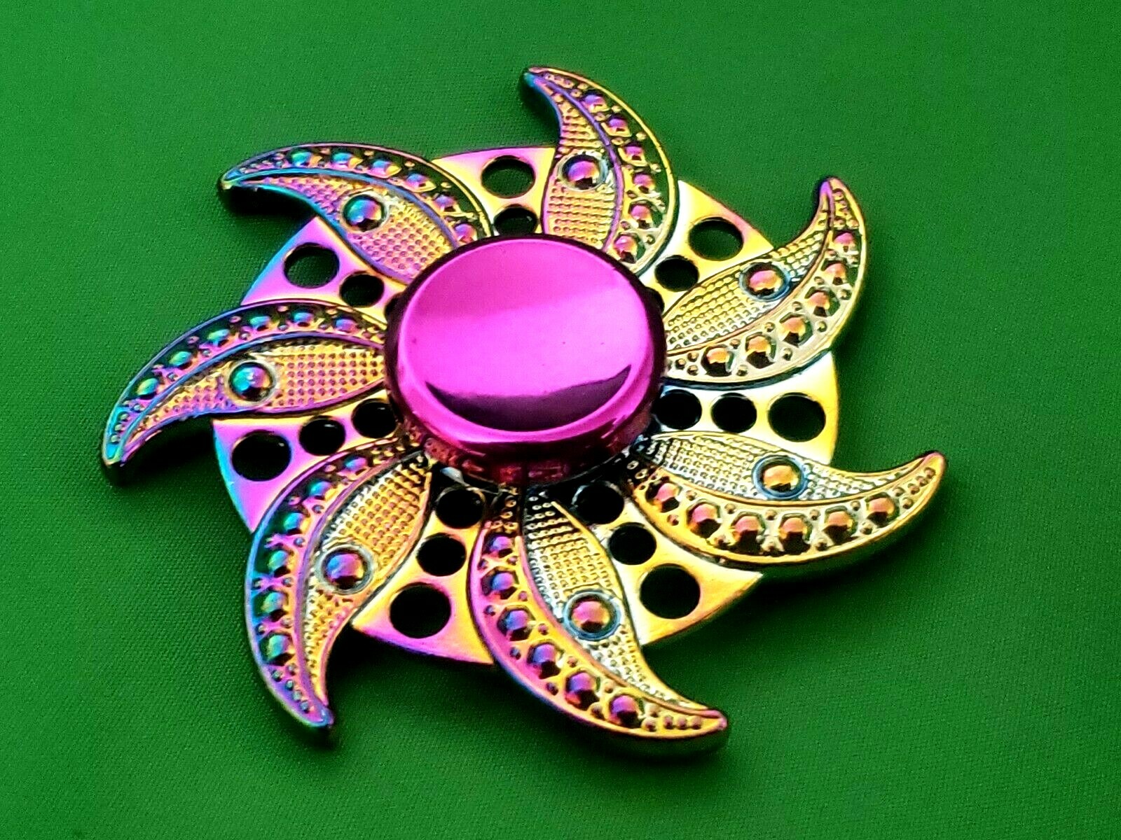 Multi Color Flower Fidget Spinner Toy All Metal Adults Kids Boys Girls ADHD