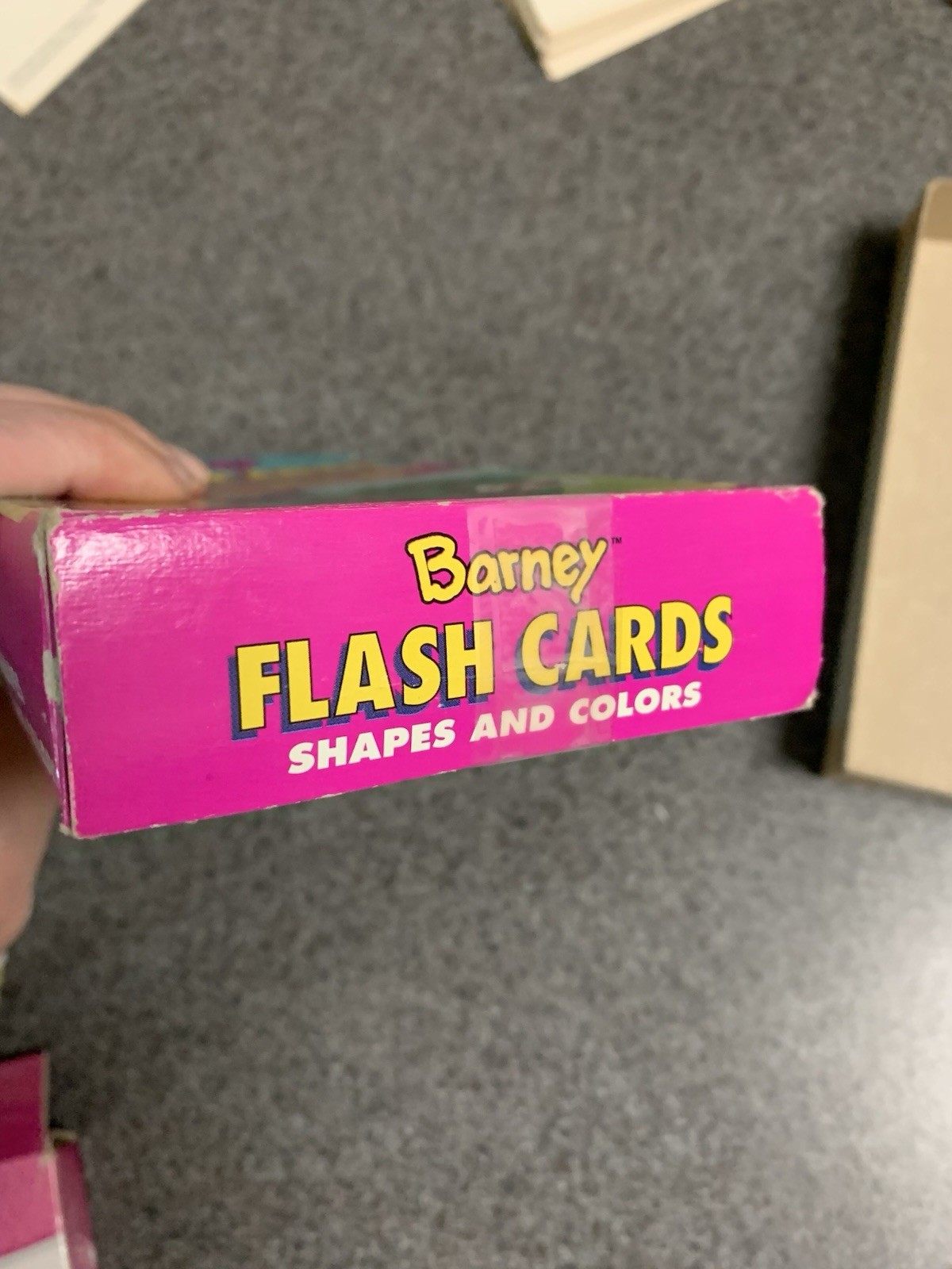 Vintage Barney Baby Bop 1993 Shapes Colors 48 4×6 Flash Cards Milton Bradley