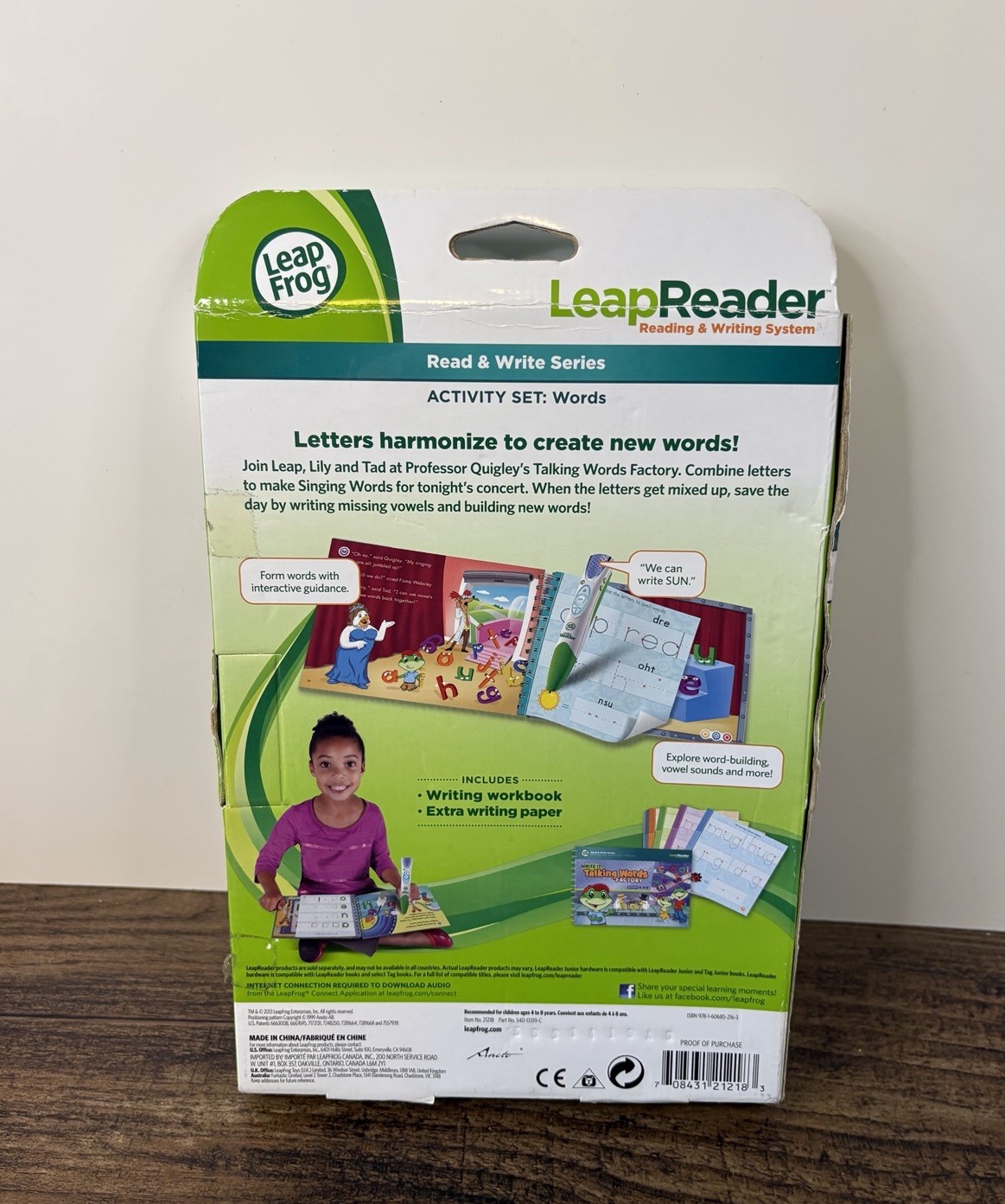 LeapFrog LeapReader Writing Workbook Write it Talking Words Factory NEW 4-8 YRS