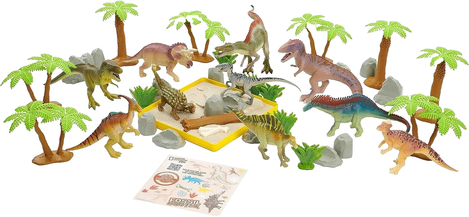 NEW National Geographic Kids Tub of Realistic Dinosaur Toy Figures Educational!