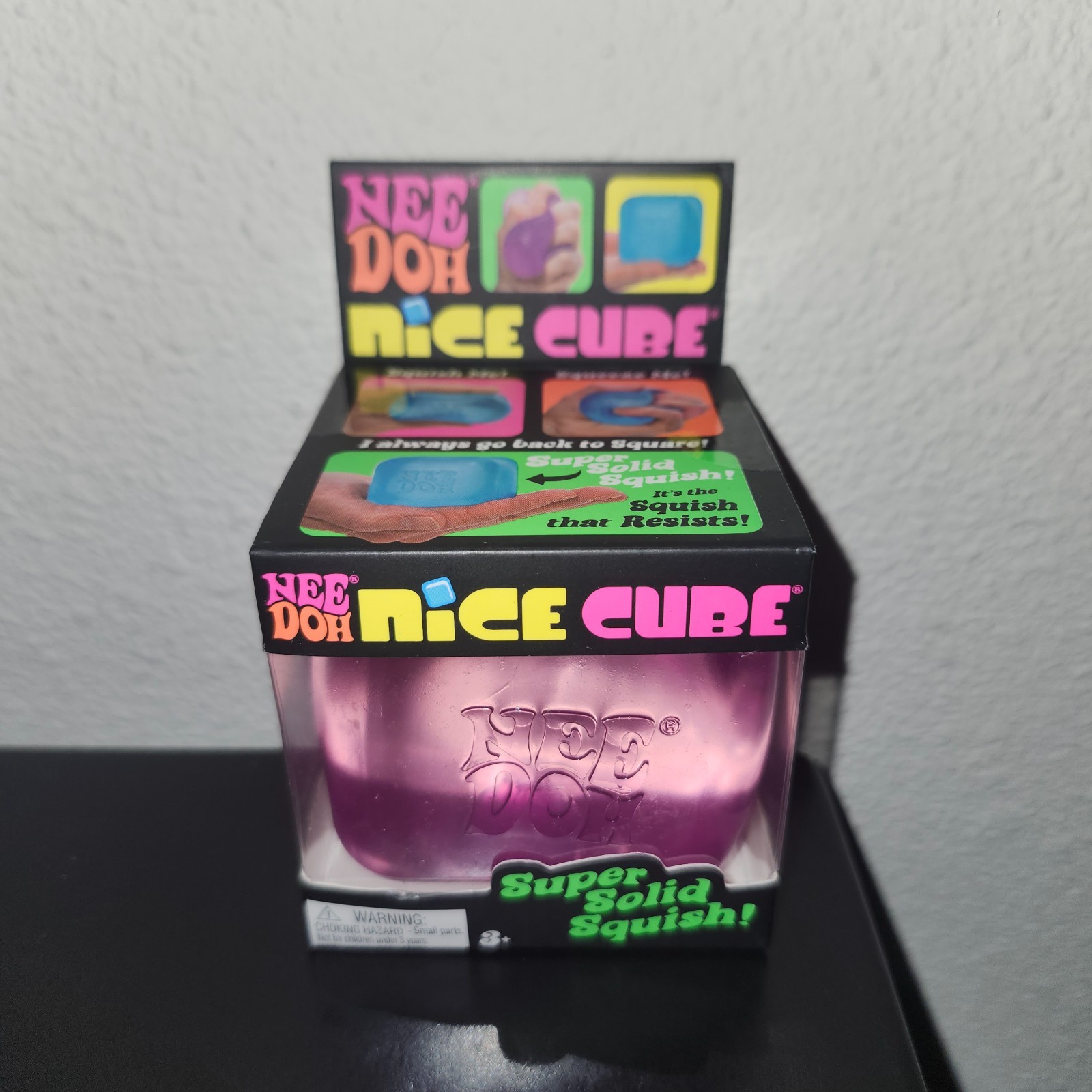 Schylling NeeDoh Nice Cube Super Solid Squish Purple Toy, FAST SHIPPING!