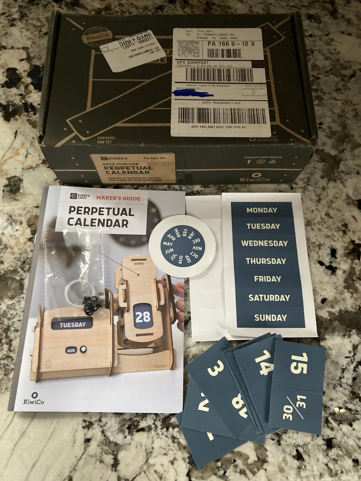 Kiwi Co Eureka Crate Build Your Own Perpetual Calendar BOX/ SPARE PARTS ONLY