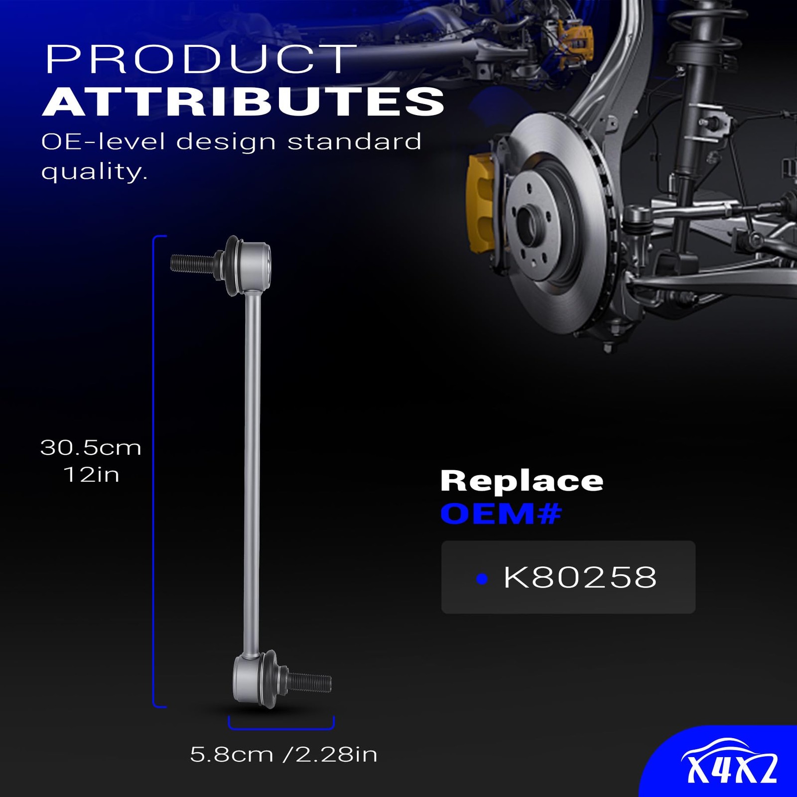 K80258 Zinc-Nickel Alloy Front Stabilizer Sway Bar End Link for Jeep Compass Pat