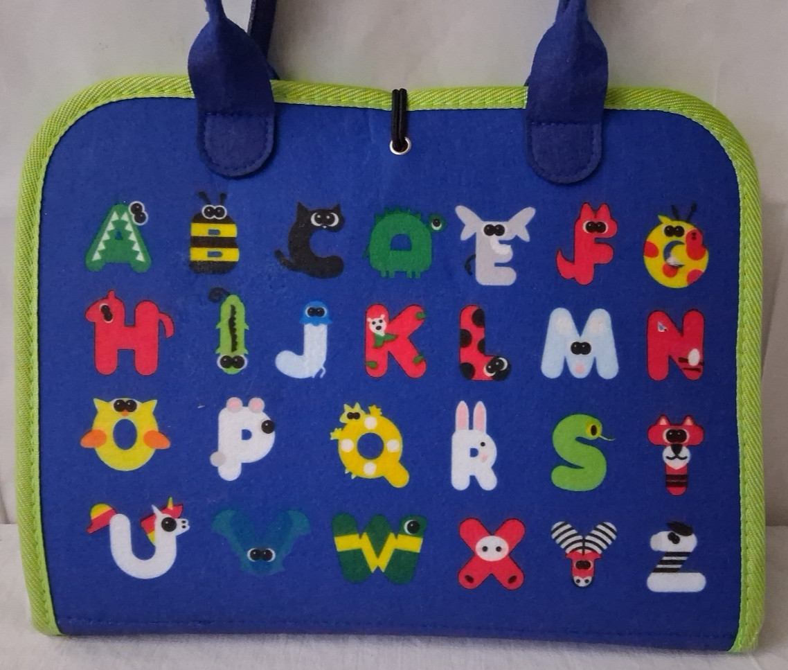 Toddlers Alphabet Board with Busy Book Carry Case Toy Age 3+ Learn Skills