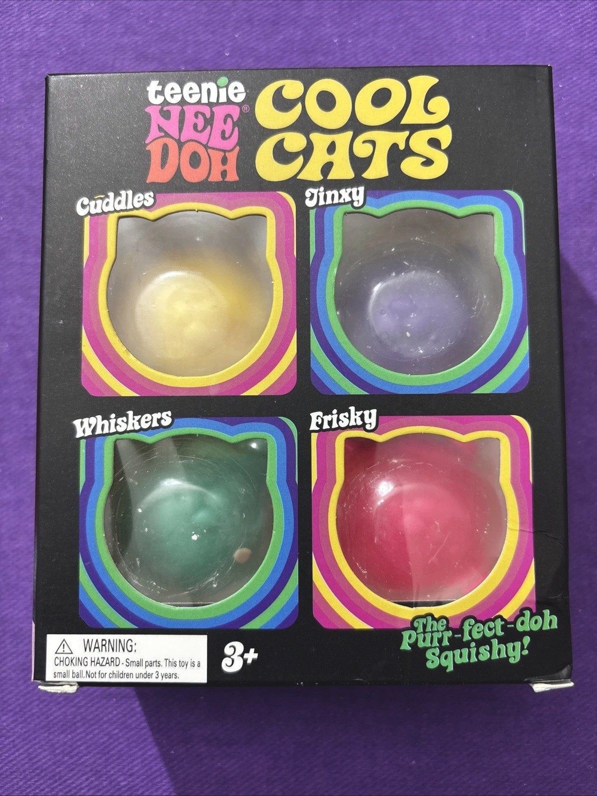 NEW Teenie NeeDoh Cool Cats 4 Pack, Four Nee Doh Mini Cats Set 100% AUTHENTIC