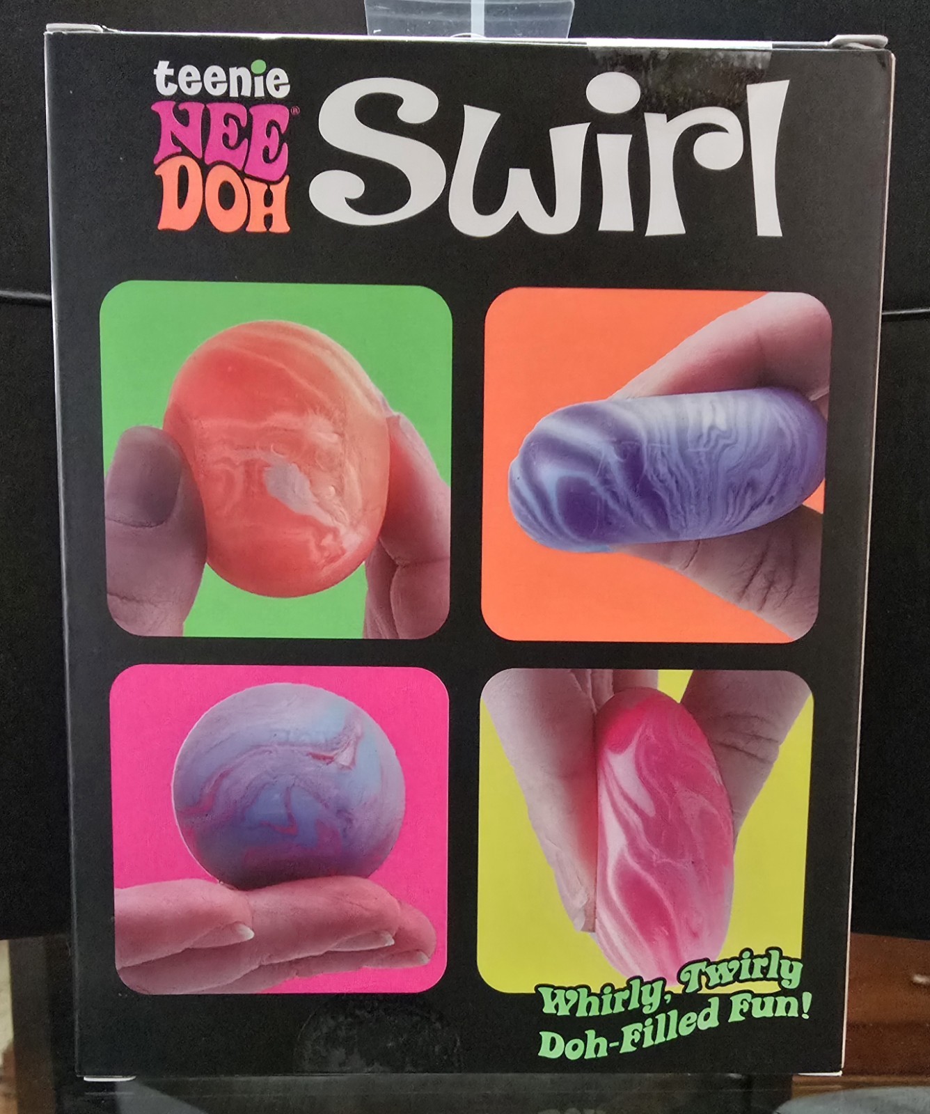 NeeDoh Teenie Swirl 4-pack, Nee Doh Mini Squishy Stress Balls, Set Of Four