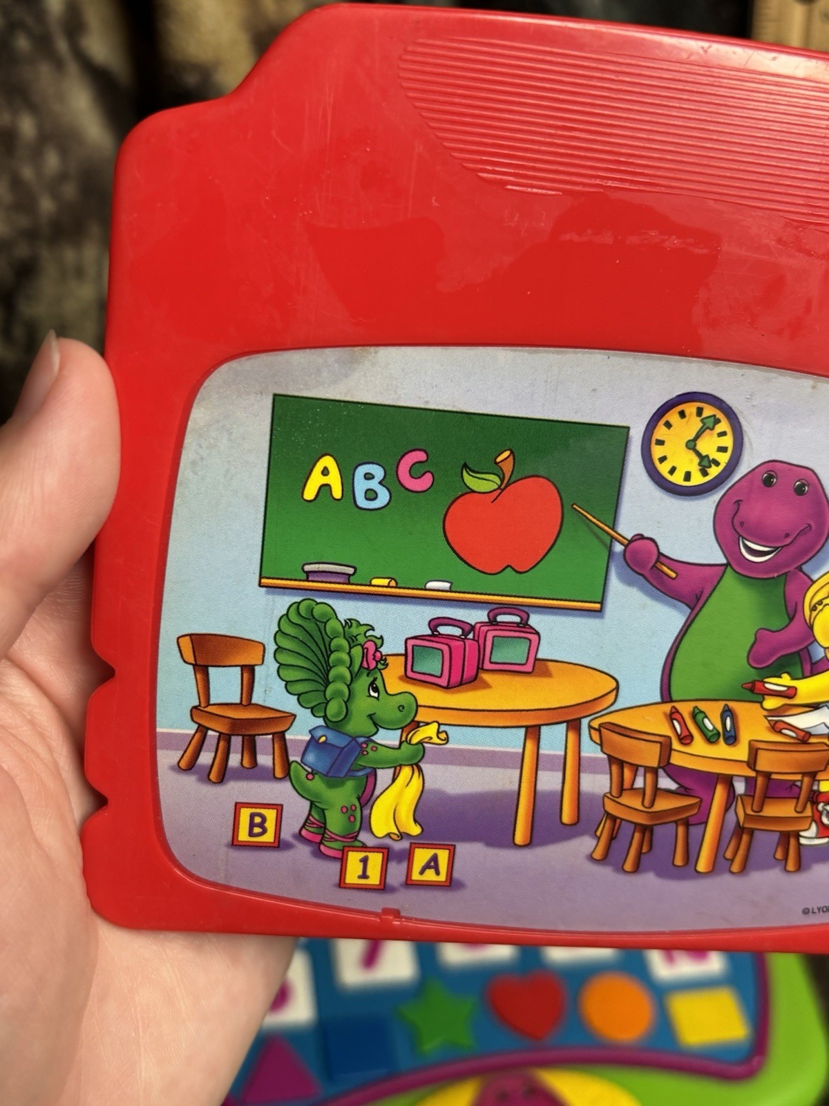 LOOK! BARNEY Laptop Interactive Learning (1) Cartridge 2002 Vintage Toy Portable