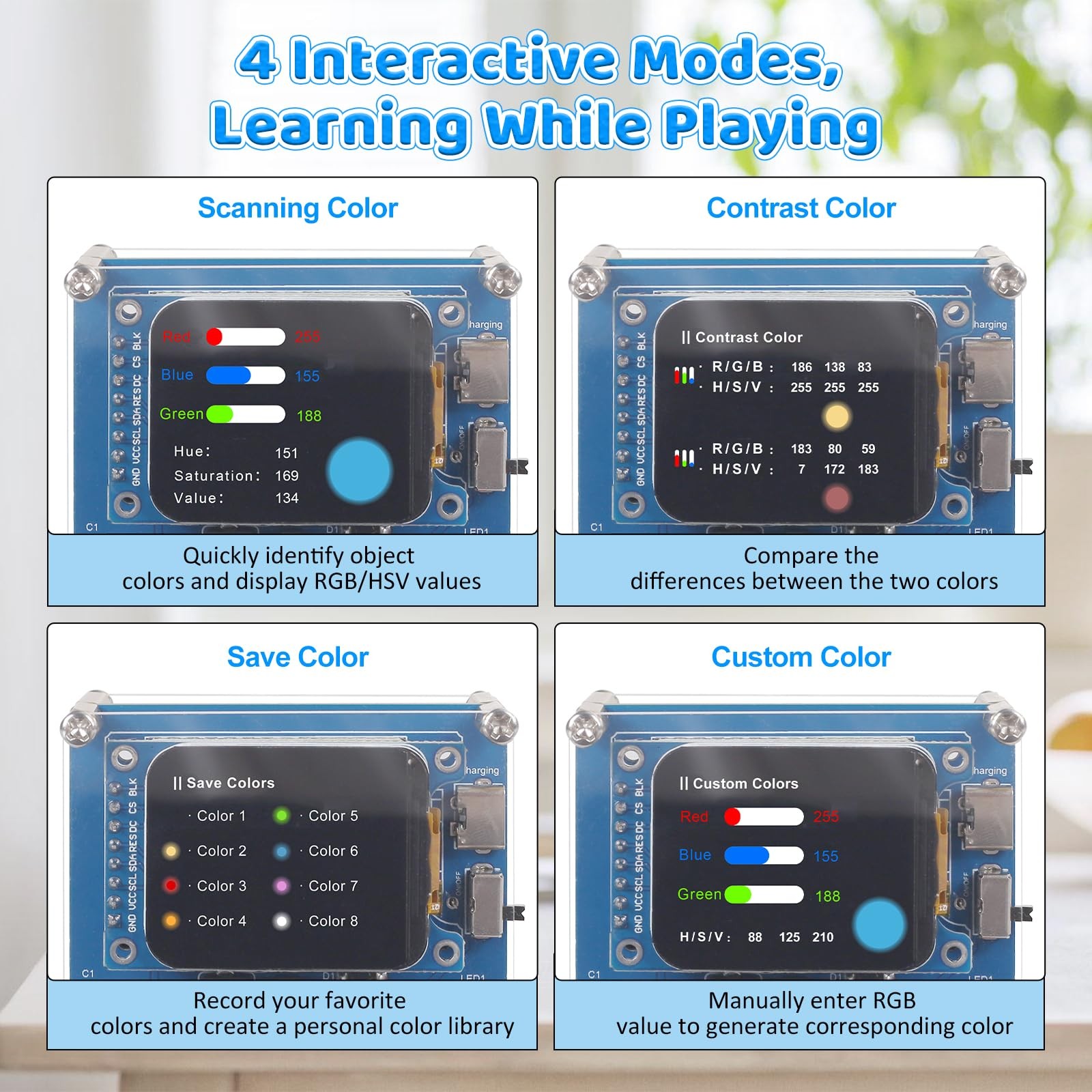 DIY Color Recognition Soldering Kit with TCS34725 Sensor, STEM Electronics Proje