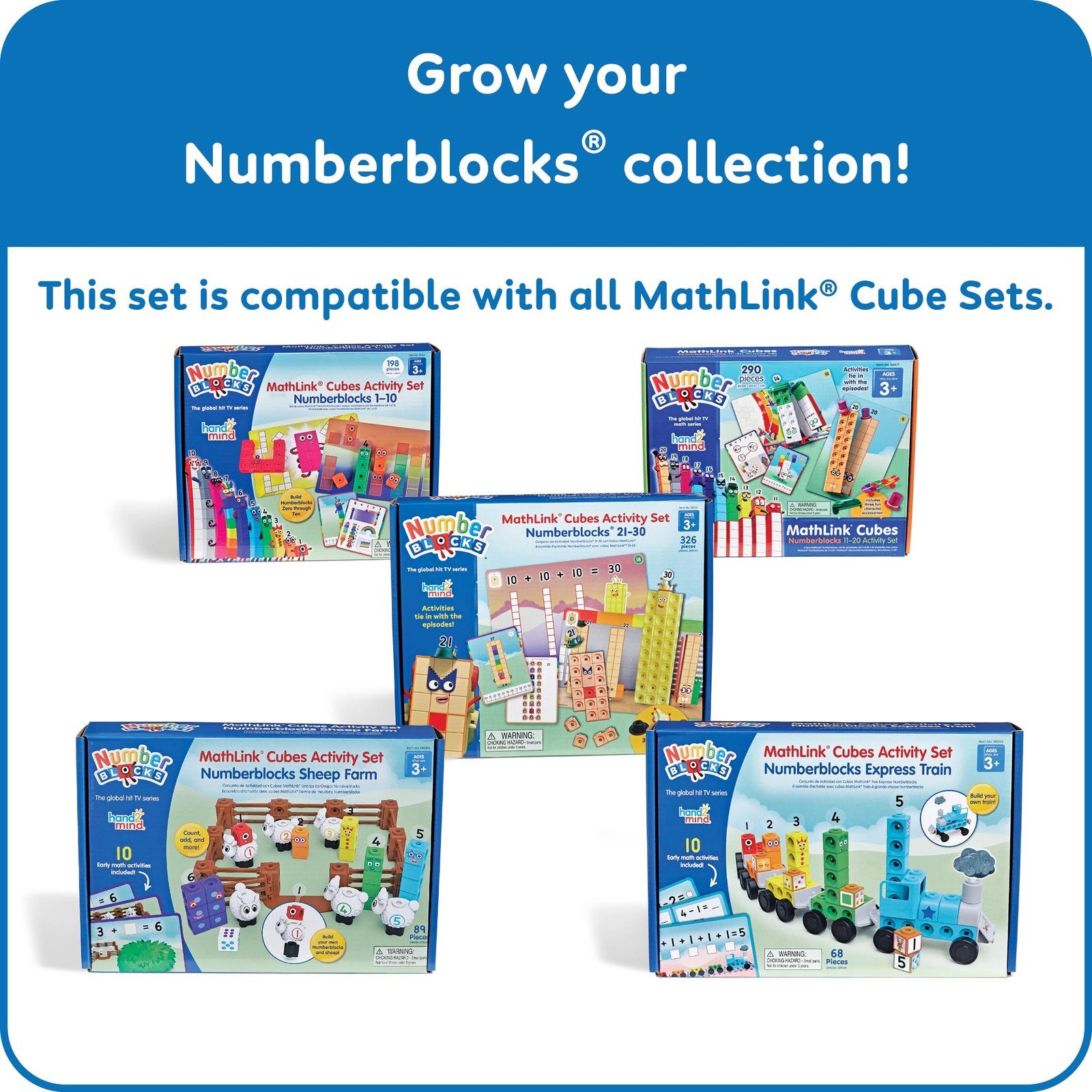 hand2mind MathLink Cubes Numberblocks 21-30 Activity Medium, Multicolored