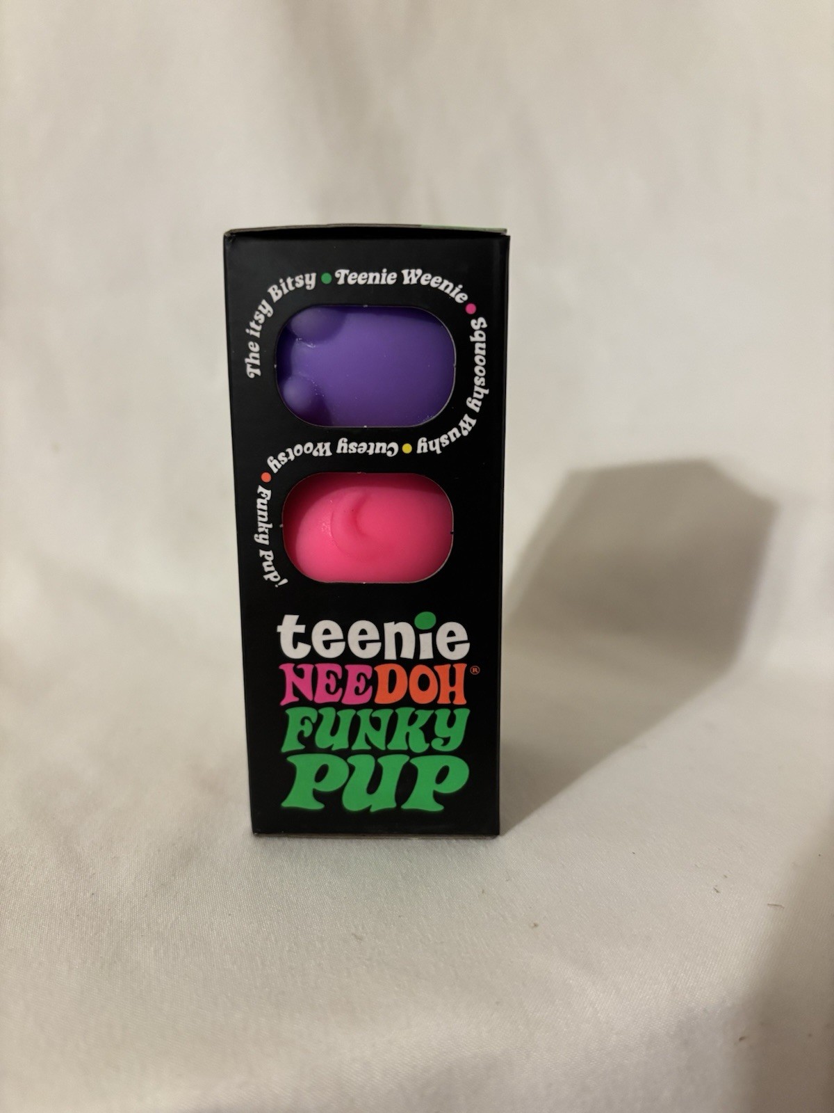 Schylling Teenie NeeDoh Funky Pup 3 Pack, Purple/Pink/Orange – 25171HY