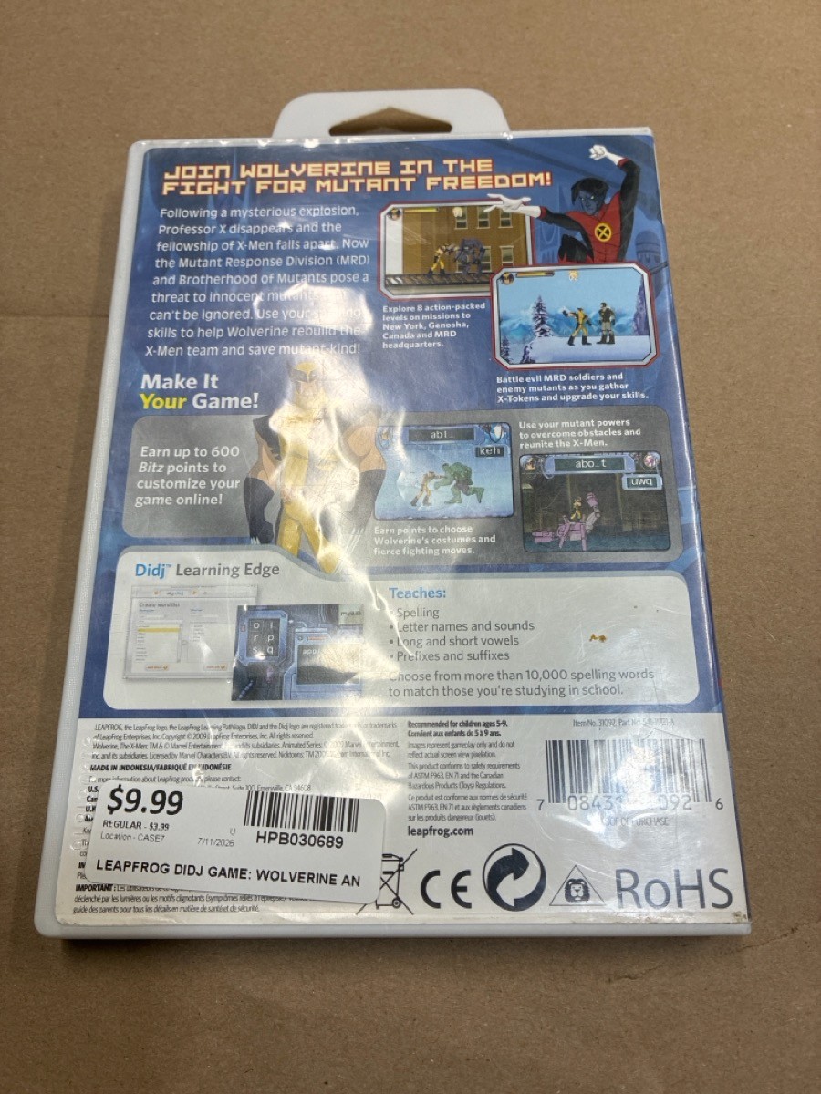 LEAPFROG DIDJ GAME: WOLVERINE AND THE X-MEN (HPB030689)
