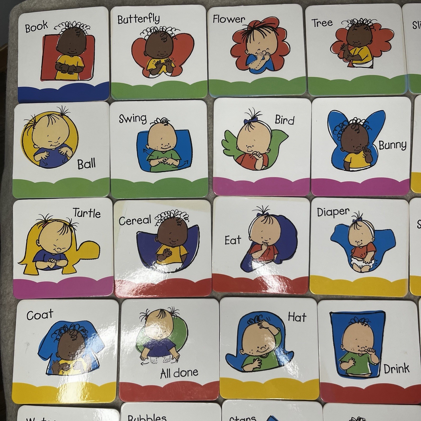 Youth Sign Language Flash Board Cards Set of 31 Educational Learning for Kids