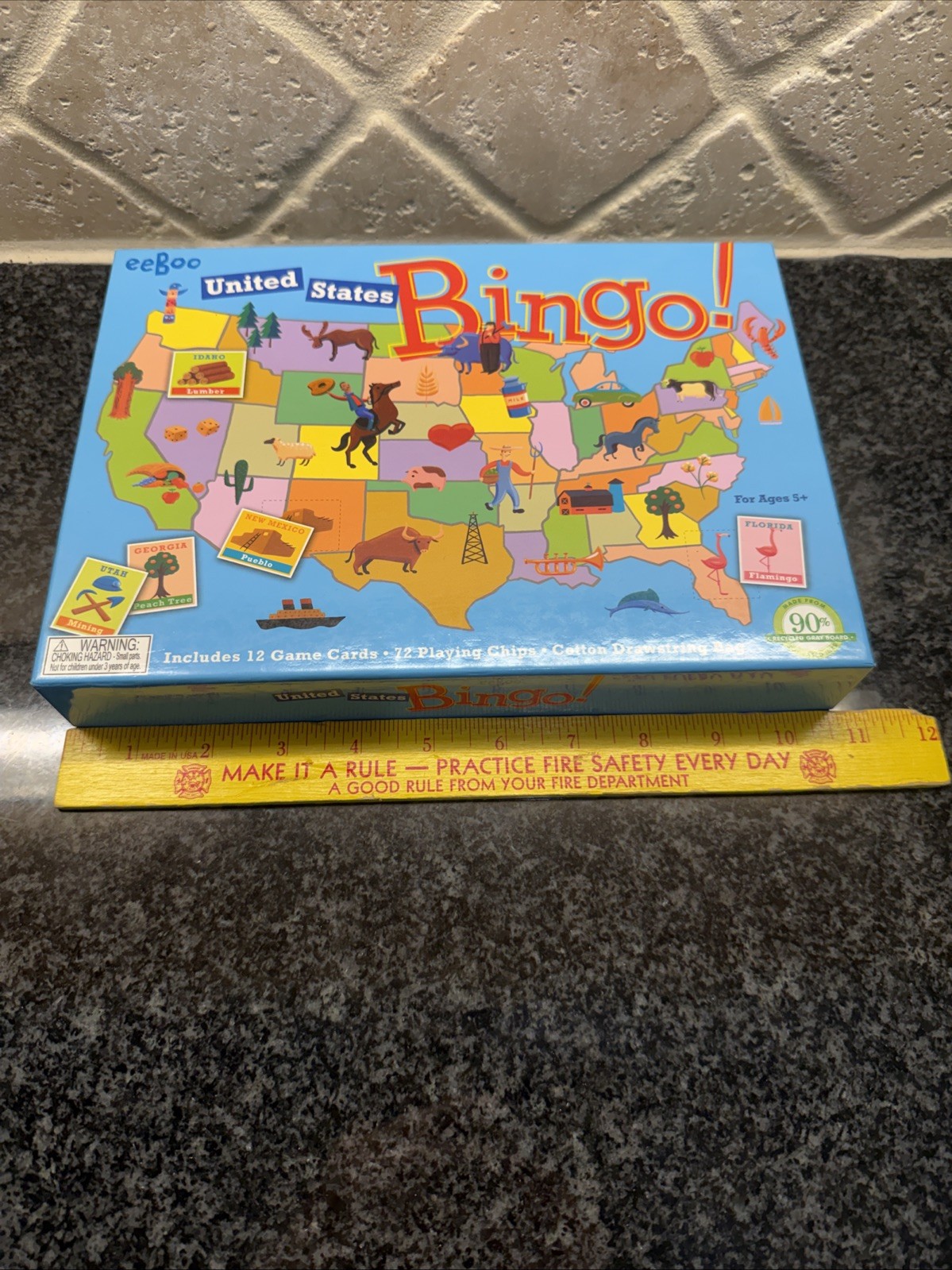 eeboo United States Bingo ! NEW Age 5 up Teacher, State Facts Family Game Night