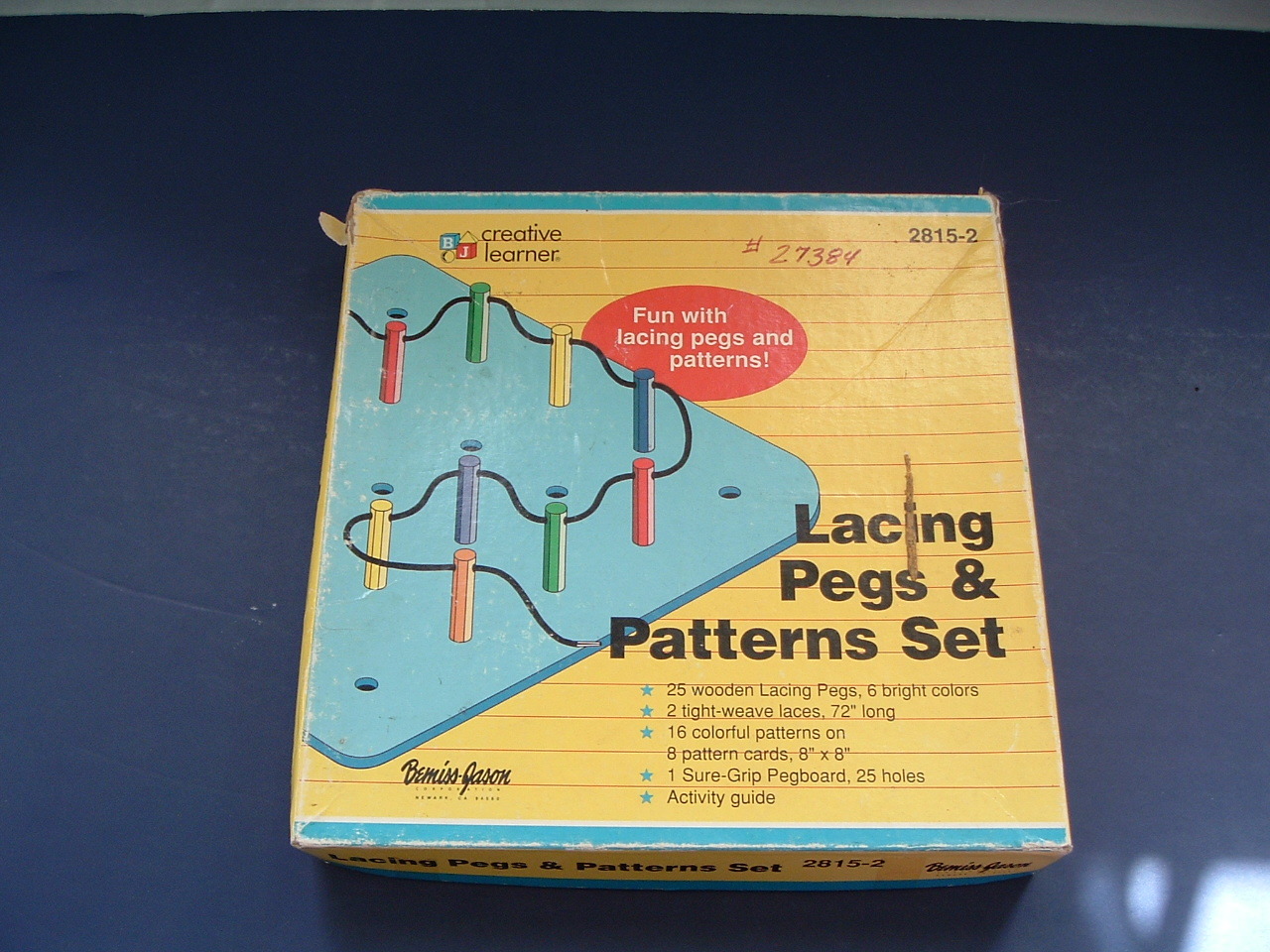Lacing pegs and patterns set 1990 creative learner Bemiss Jason educational toy