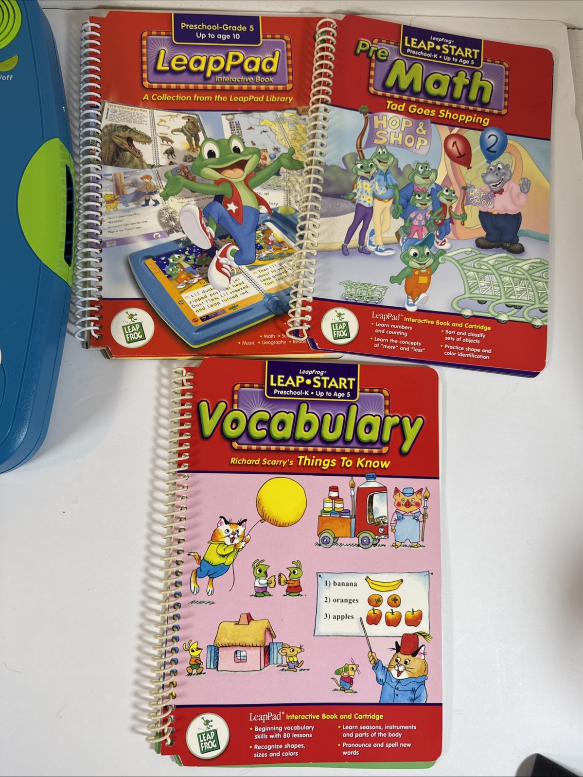 LeapFrog LeapPad Learning System bundle 5 Books 4 Cartridges.