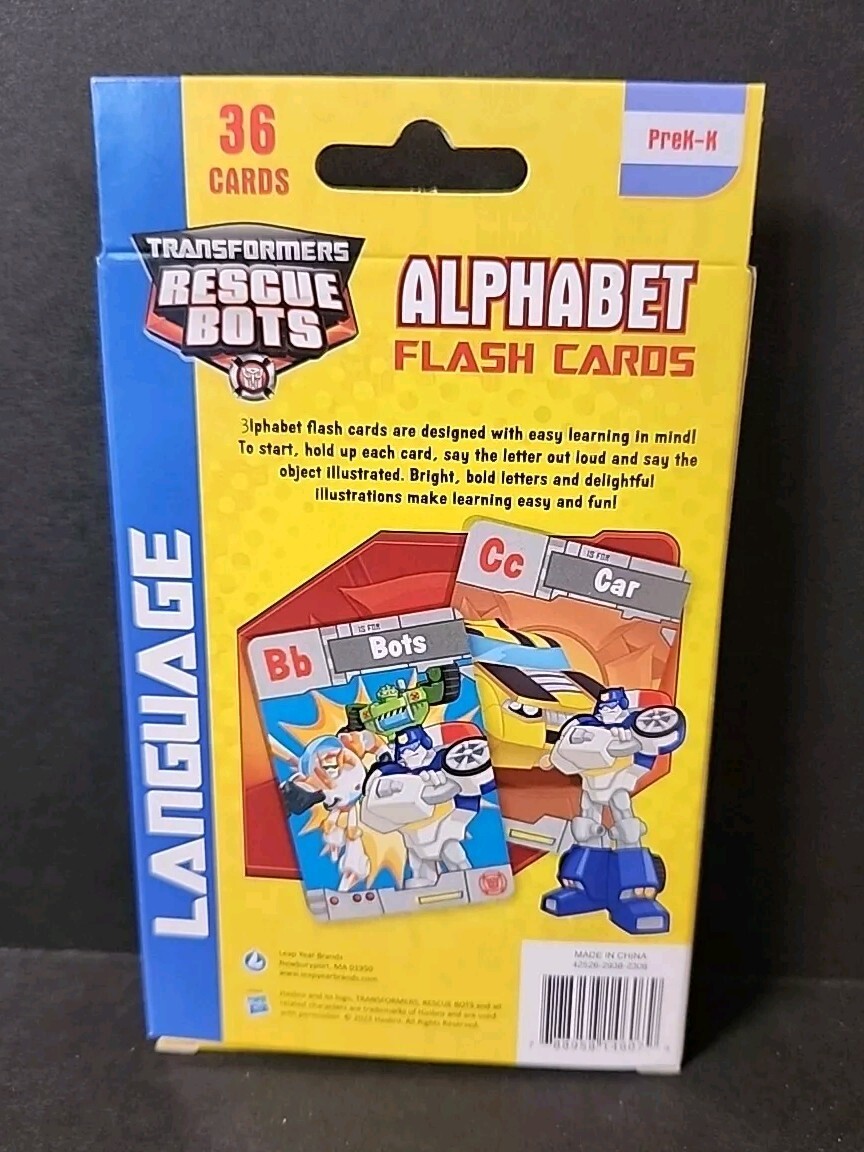 Transformers Rescue Bots: Alphabet/Numbers Learning Flash Cards PreK-K