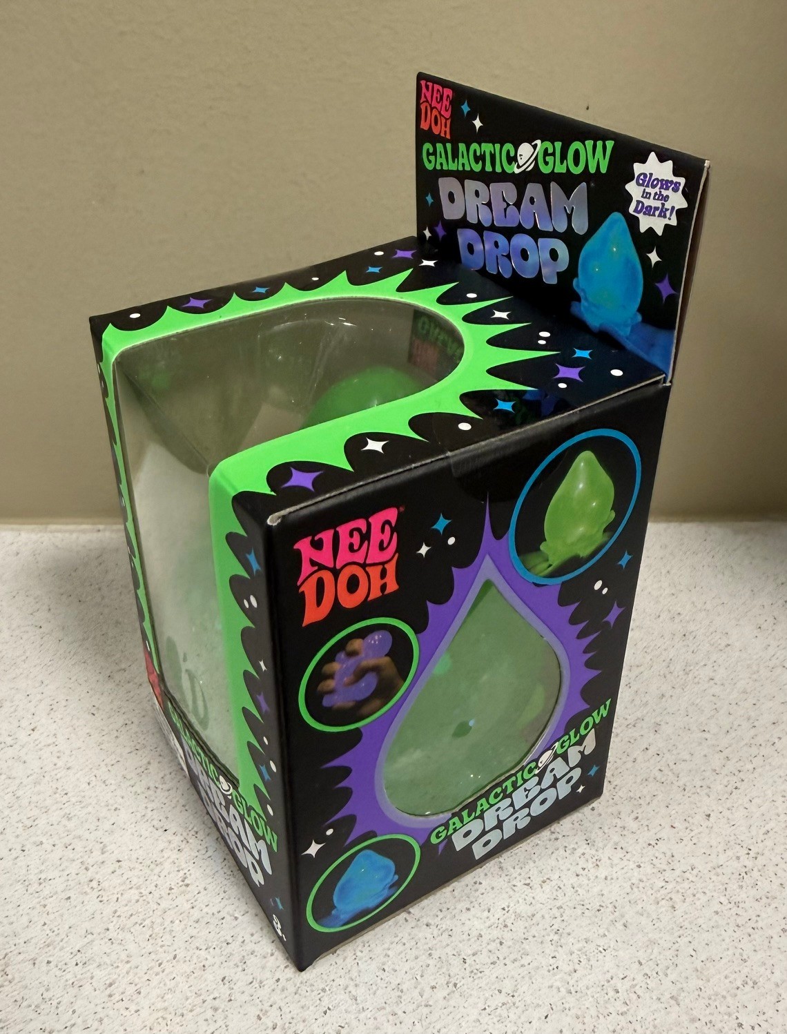 NeeDoh Galactic Glow Dream Drop Green NIB