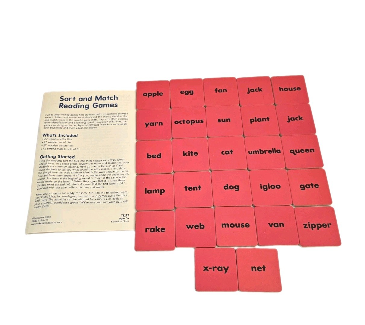 Lakeshore Sort and Match Reading Games TT277 Preschool Kindergarten Phonics Toy
