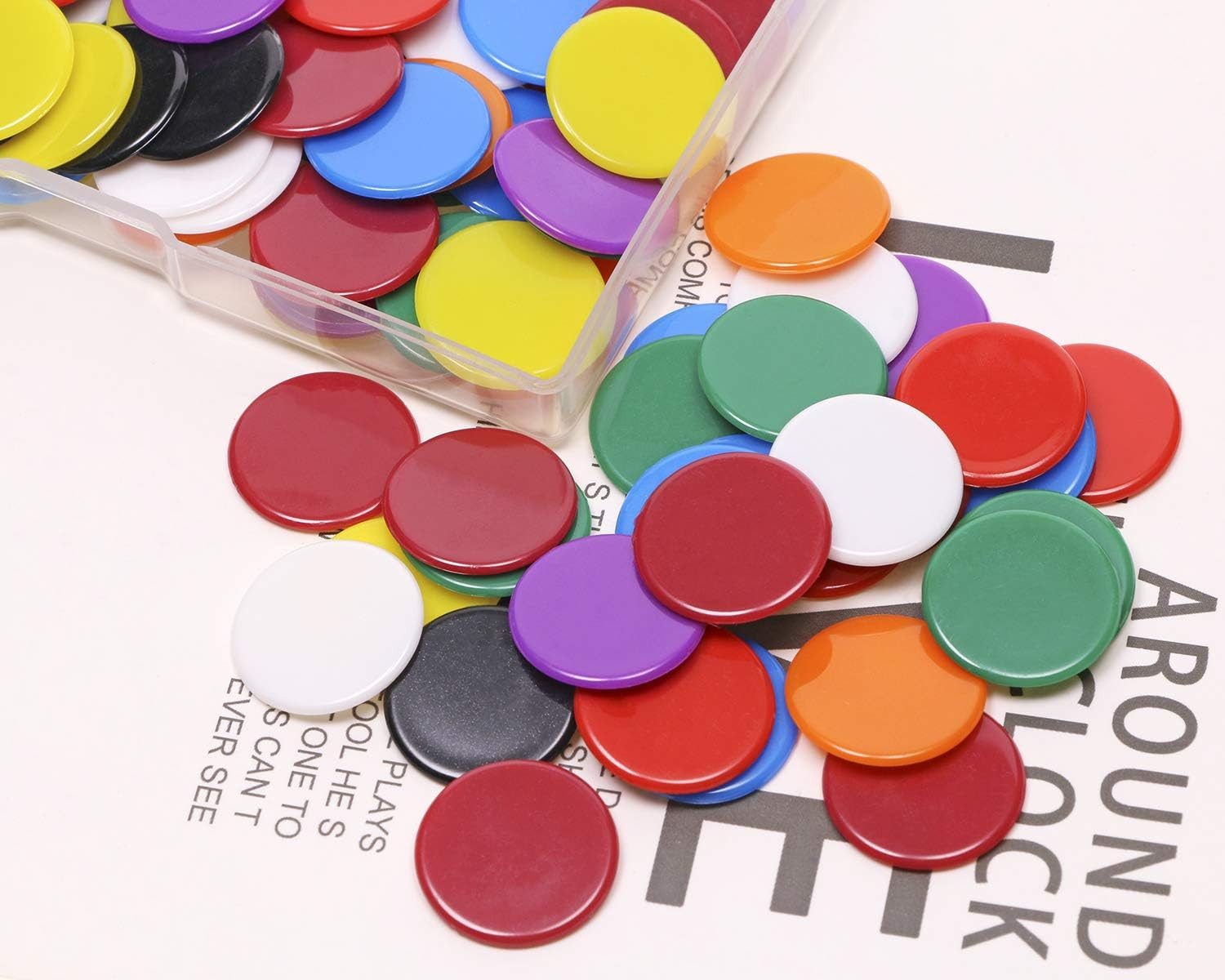Shapenty 3/4Inch / 19Mm Small Plastic Learning Counters Disks Chip Counting Disc