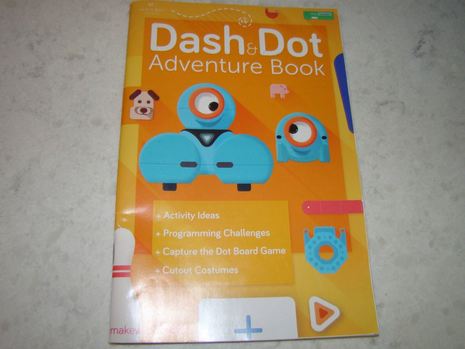 Wonder Workshop DA01 Dash Robot Blue With Box Rare TESTED + Manual White Outfit