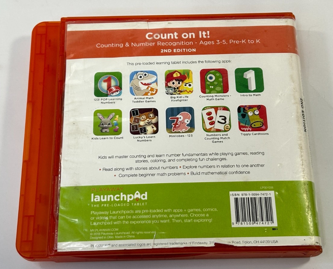 Playaway Launchpad Pre-Loaded Tablet – Count on it!, Ages 3-5, Pre-K to K