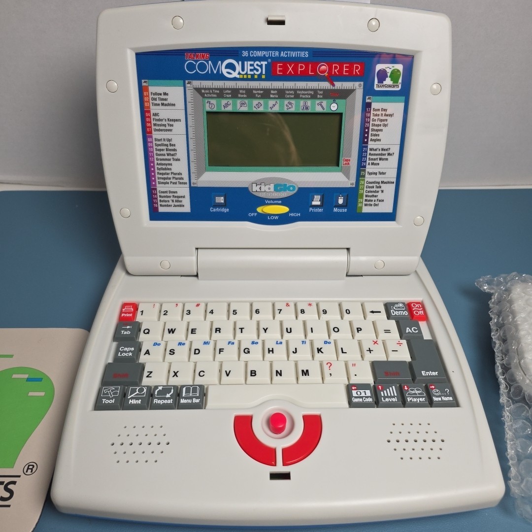 ComQuest Vintage Kids Computer Laptop NIB Tested Works With Team Concepts