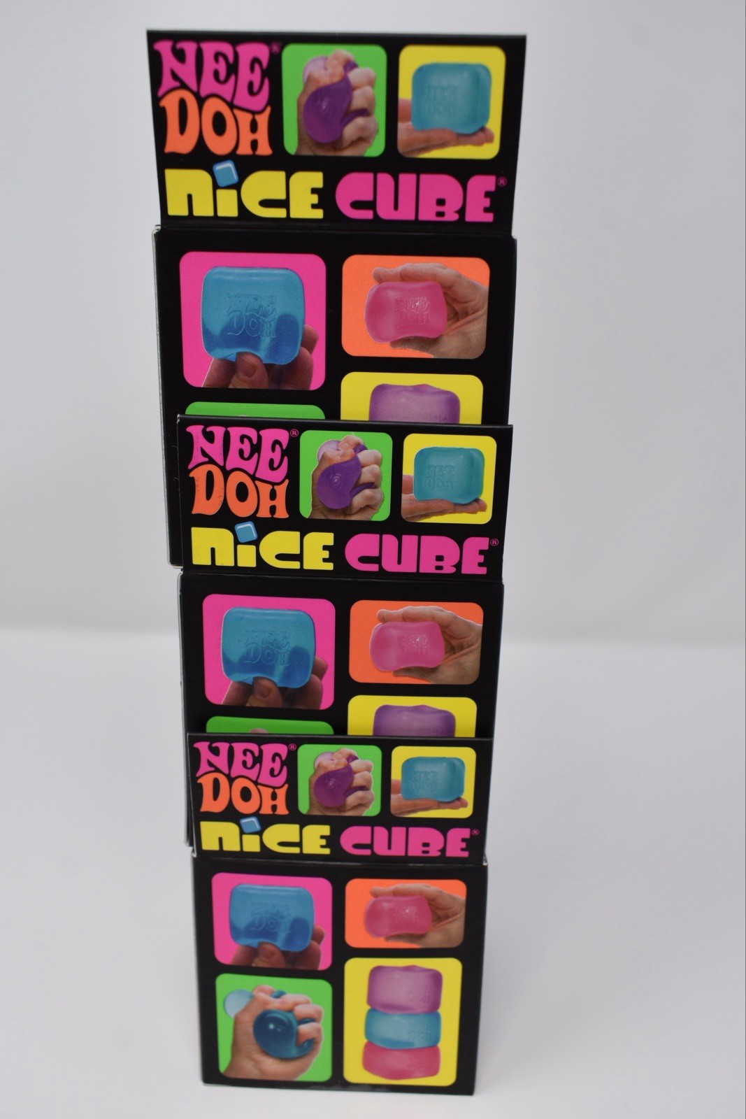 NeeDoh Nice Cube Super Solid Squish! – Lot Of 3 Blue, Purple, Pink