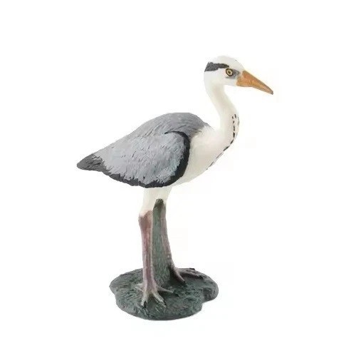 Grey Heron Bird Animal Figure Toy PVC Doll Small Figurine Birthday Gifts