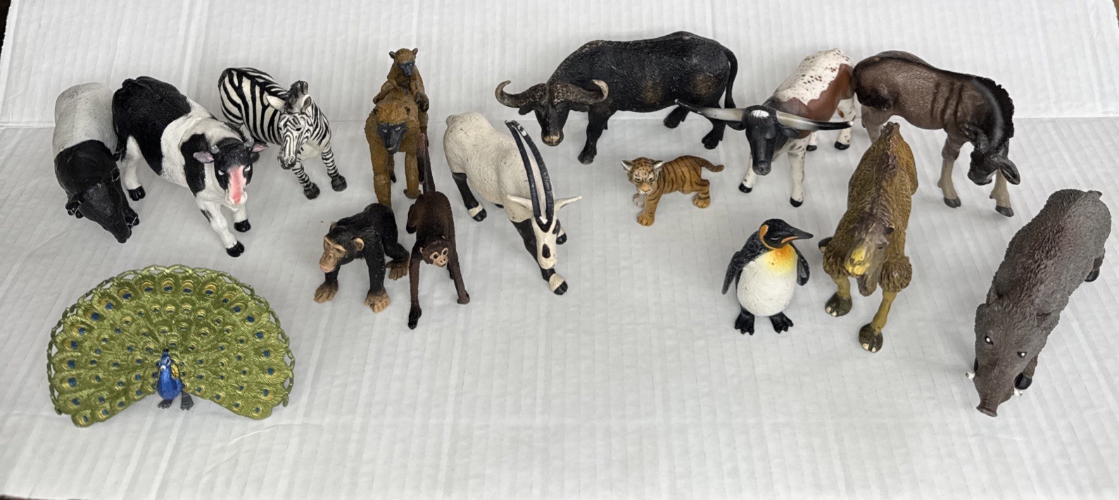 Lot Of 15 Mixed Schleich, Papo, Safari Ltd. Figures Retired Animal Toys Vintage