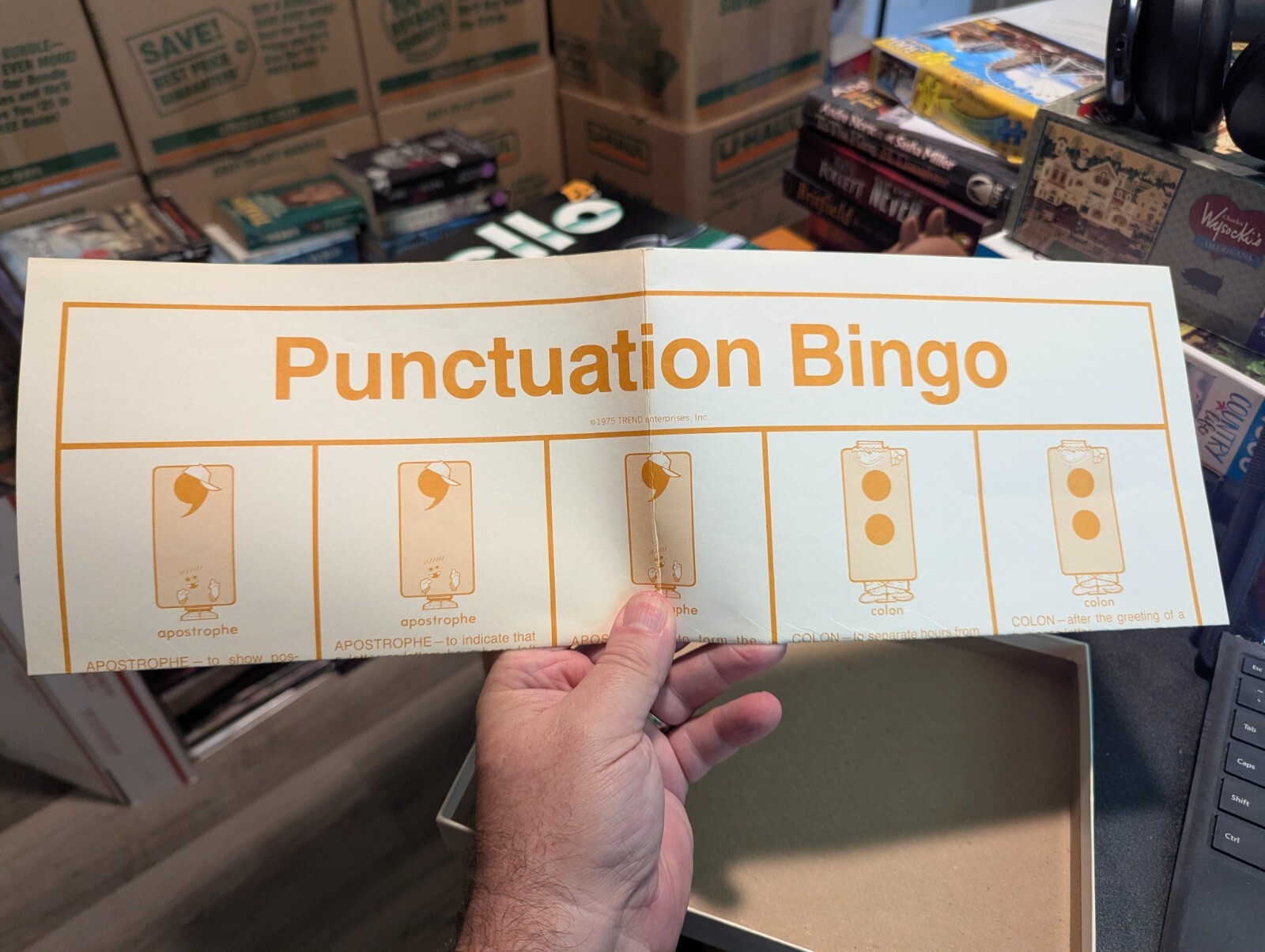 PUNCTUATION BINGO Educational Game HOMESCHOOL Classroom 100% COMPLETE 1975