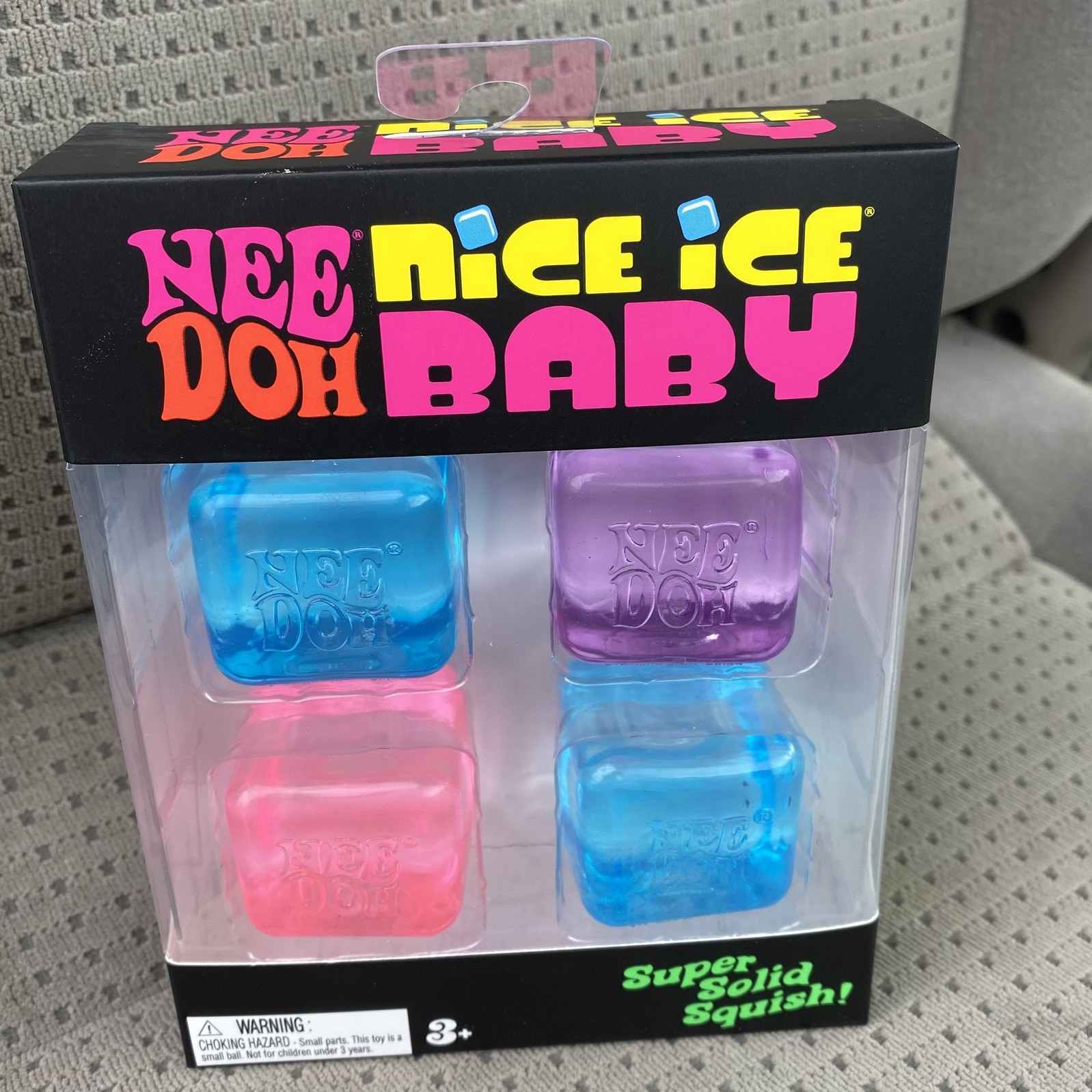 NEW NeeDoh Nice Ice Baby Mini Cubes Pink Blue Purple Super Solid Squish NEW