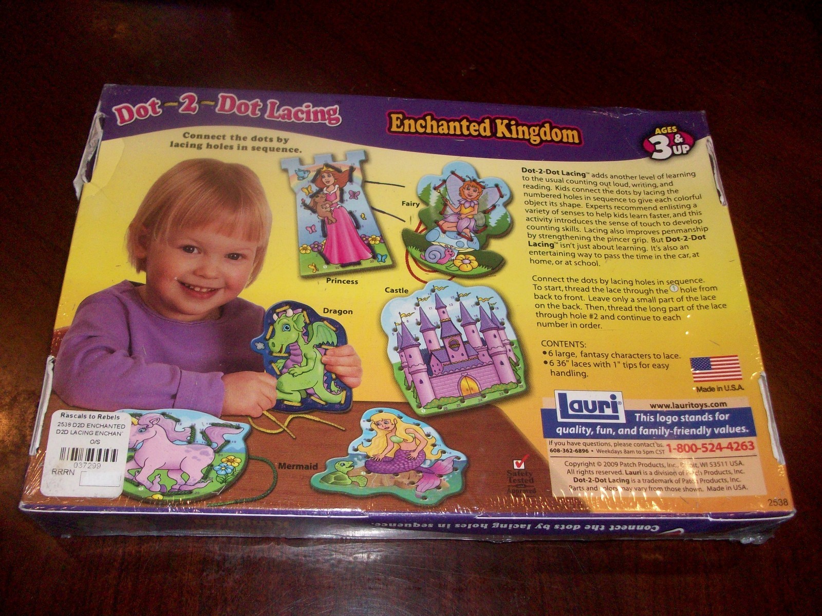 Lauri Toys Dot 2 Dot Lacing Enchanted Kingdom Kids Ages 3 & UP NEW