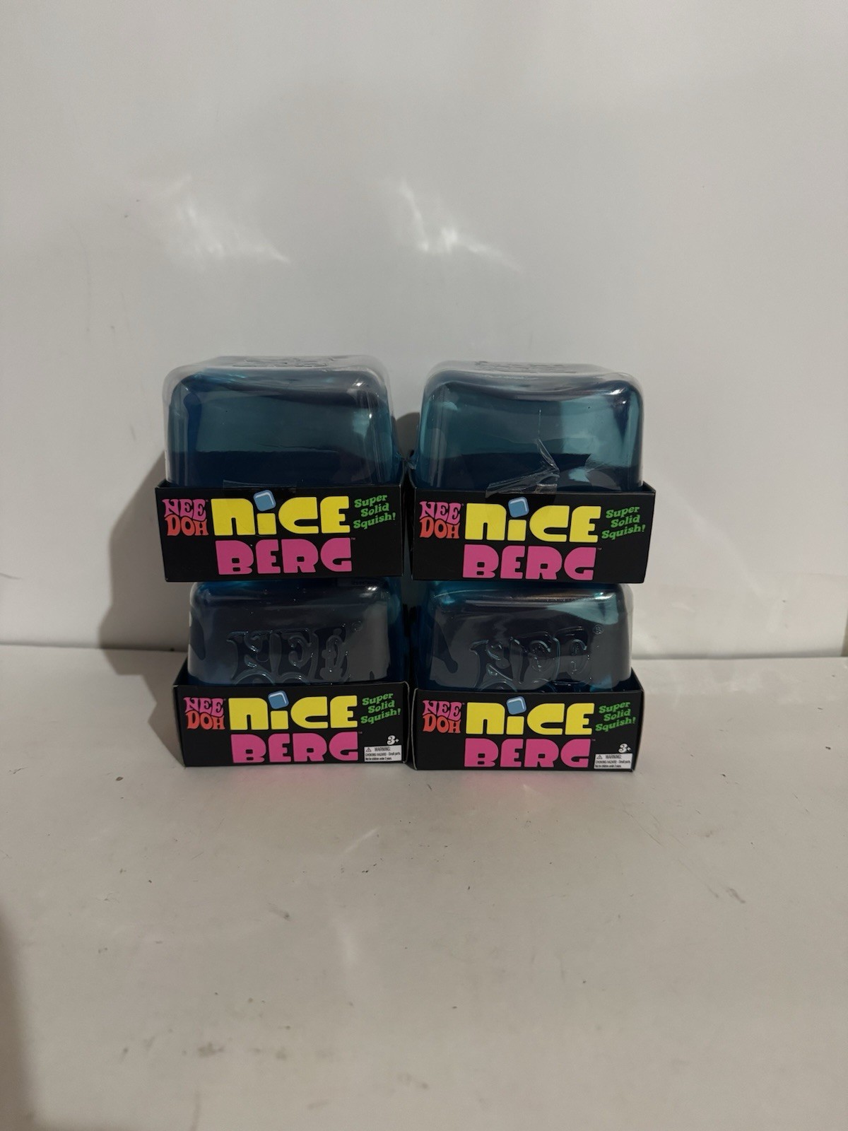NeeDoh Nice Berg Blue XL Giant Nee Doh Cube Ice Block New Sealed Lot Of 4