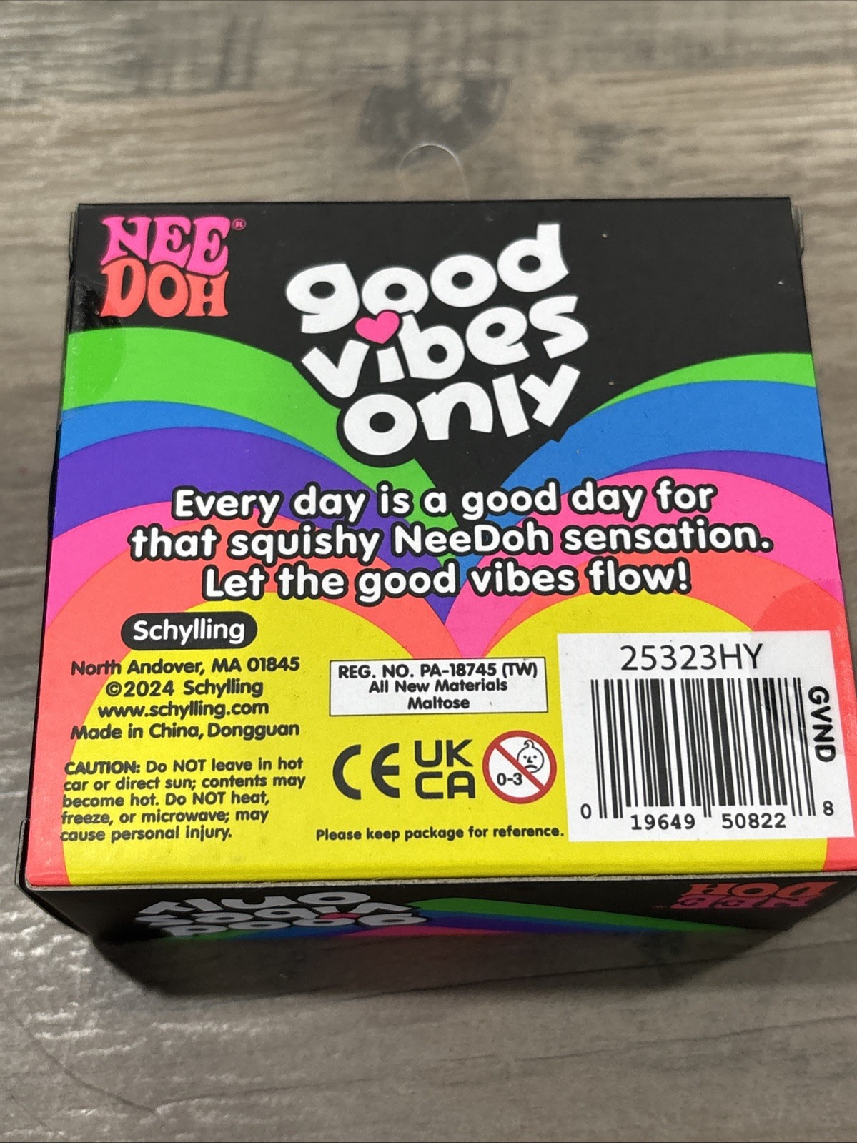 NeeDoh Good Vibes Only Heart Pink Heart “Squeeze The Day” NIB