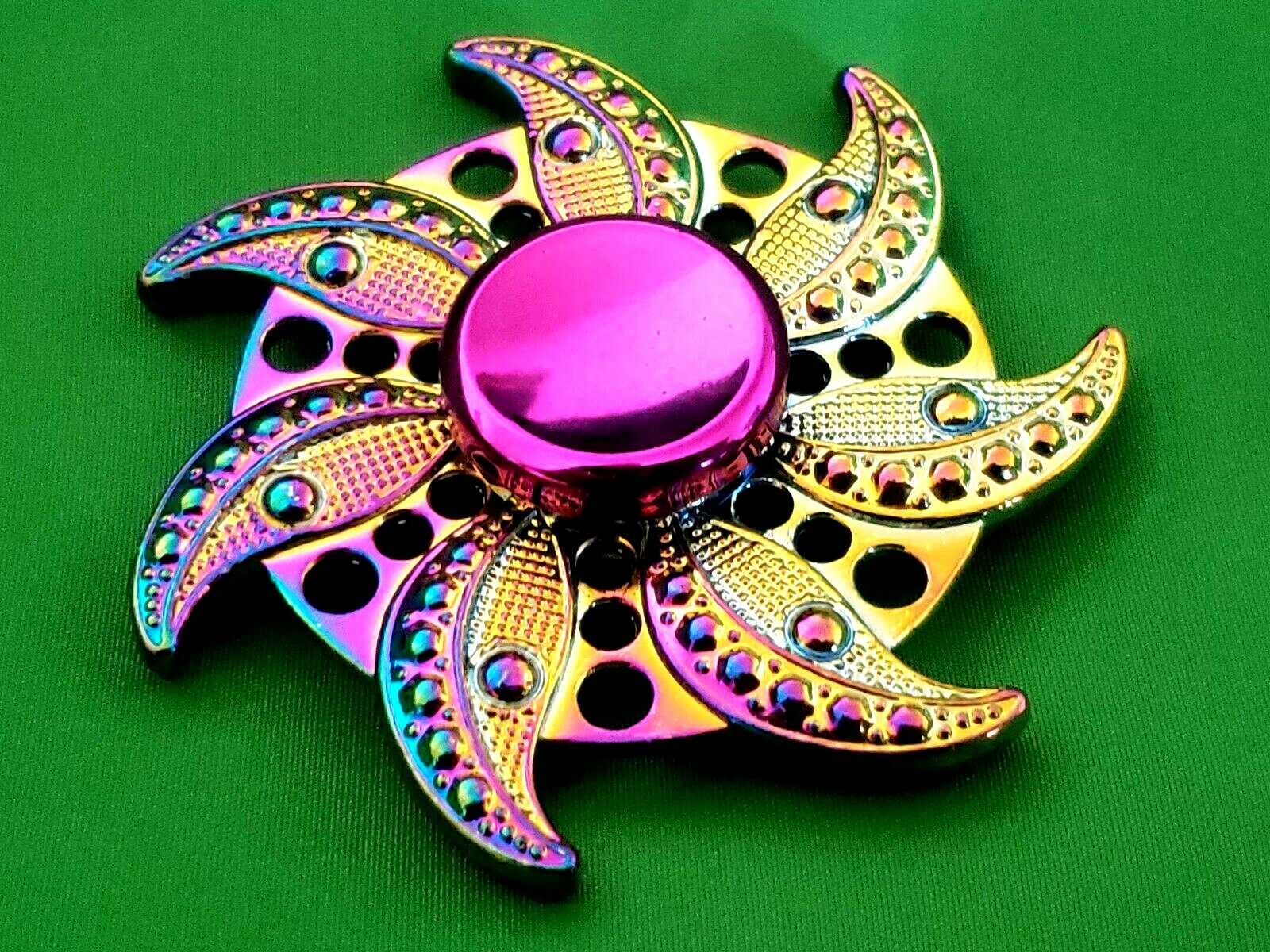 Multi Color Flower Fidget Spinner Toy All Metal Adults Kids Boys Girls ADHD