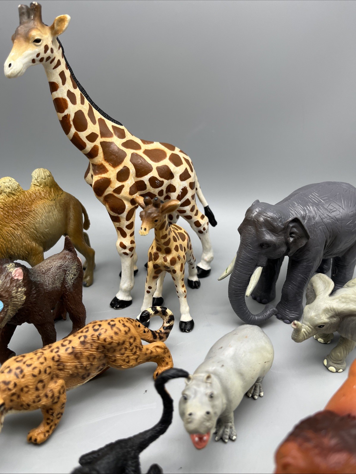 Lot of 10 Safari LTD, 1990s African Animals Plastic Lg Elephant by Terra-Babbet
