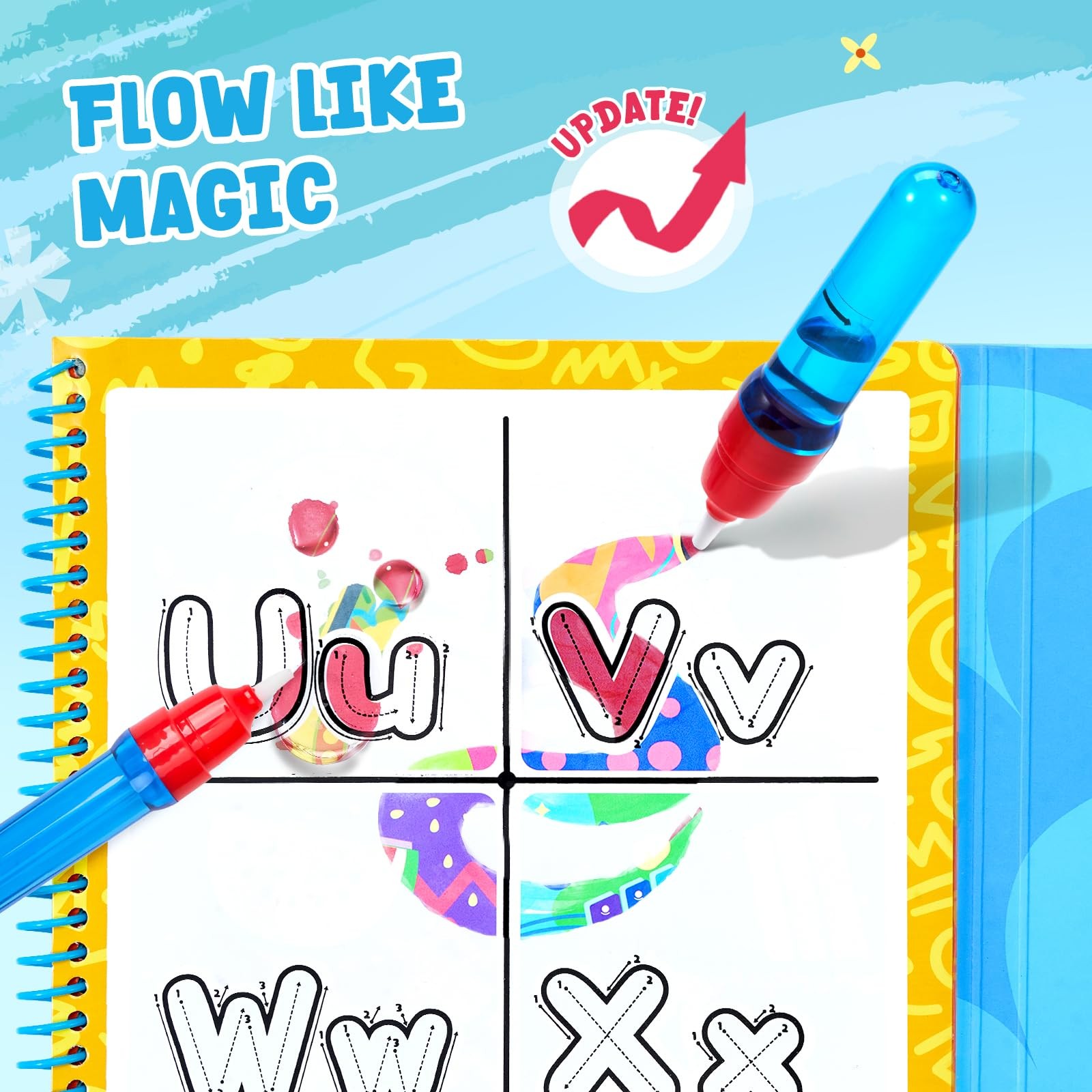 JoyCat Alphabet Water Coloring Book for Toddlers 3-5, Alphabet, Multi