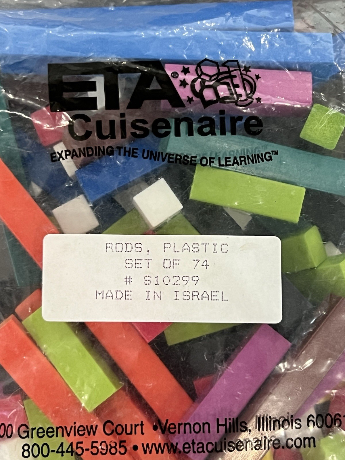 Lot Of 3 Complete ETA Cuisenaire Rods Set Of 74 & 1 Bag Of 72 Rods