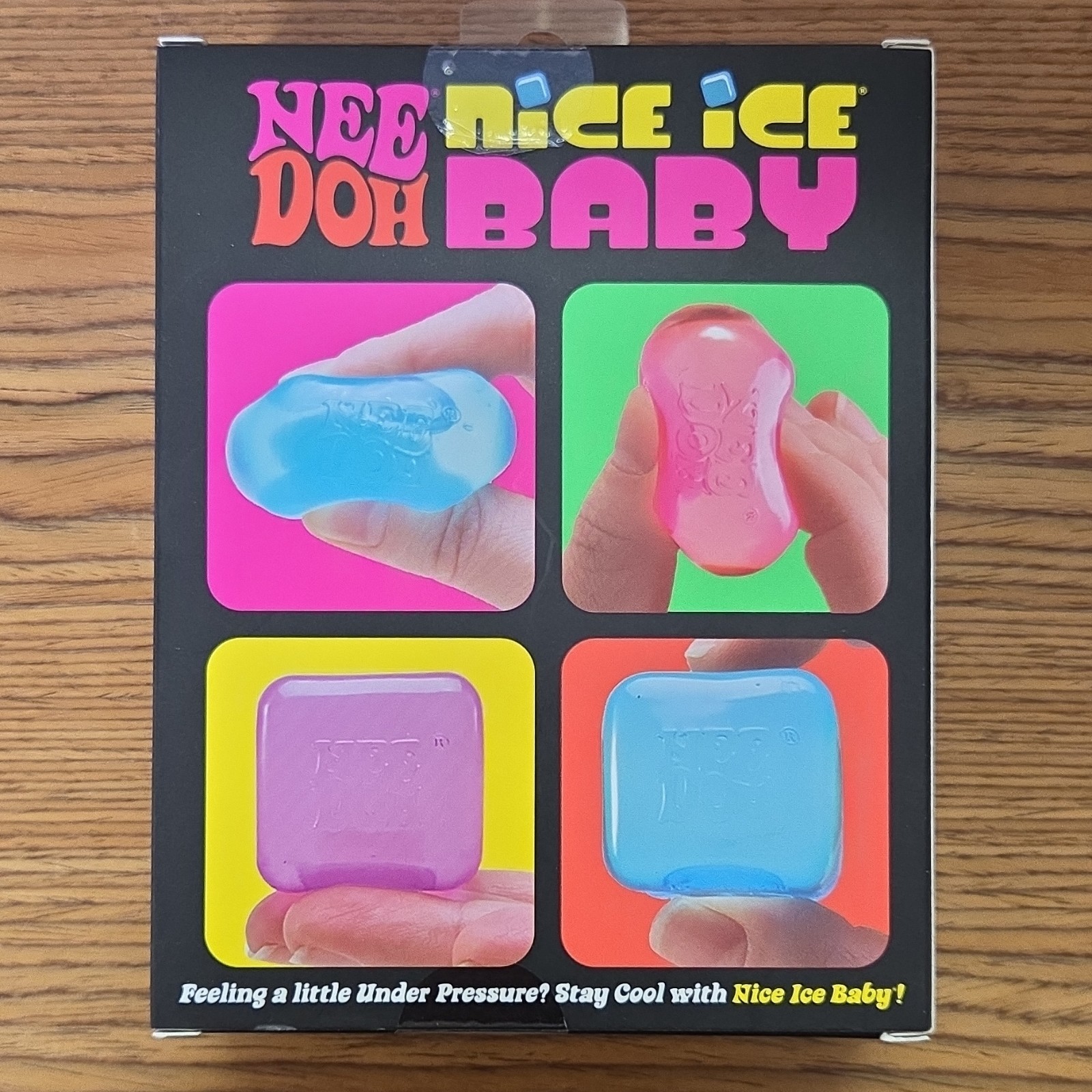 Schylling Nee Doh Nice Ice Baby Super Solid Squish 4-Pack Blue/Pink/Purple
