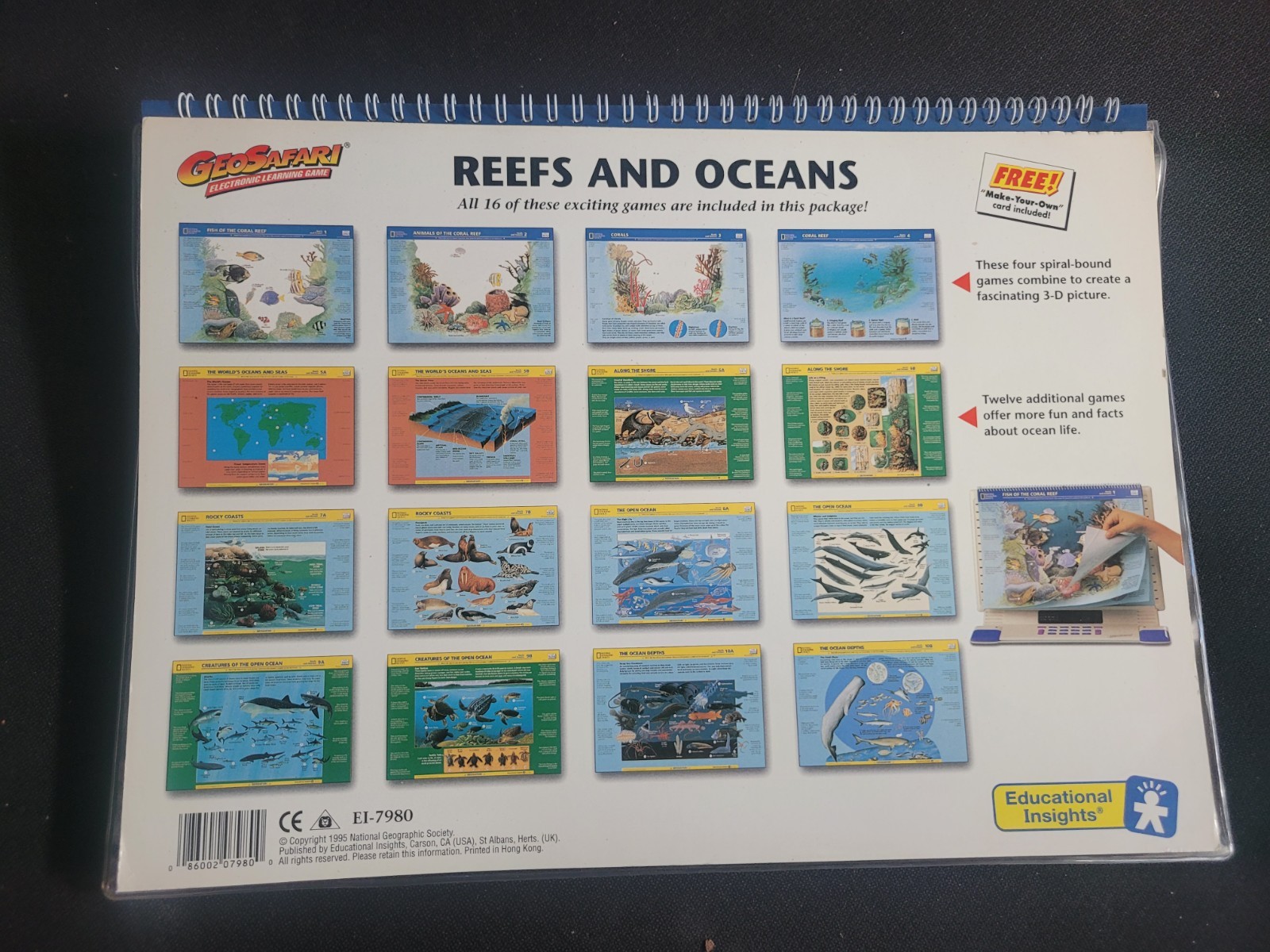 Vintage GeoSafari Electronic Learning Game EI 8865 w Bag 4 Complete Card Sets !!