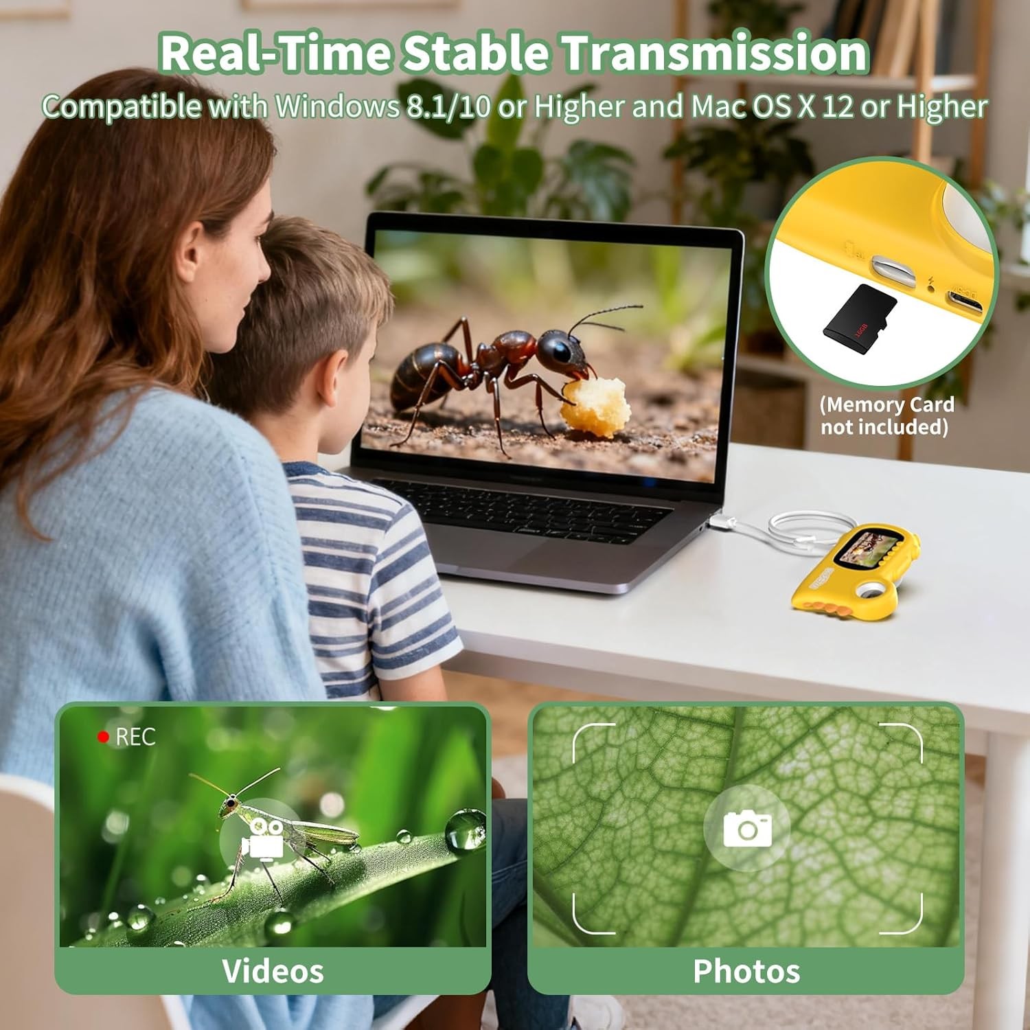 Microscope for Kids Handheld Mini Portable Digital Rechargeable 1000X Boy Girls