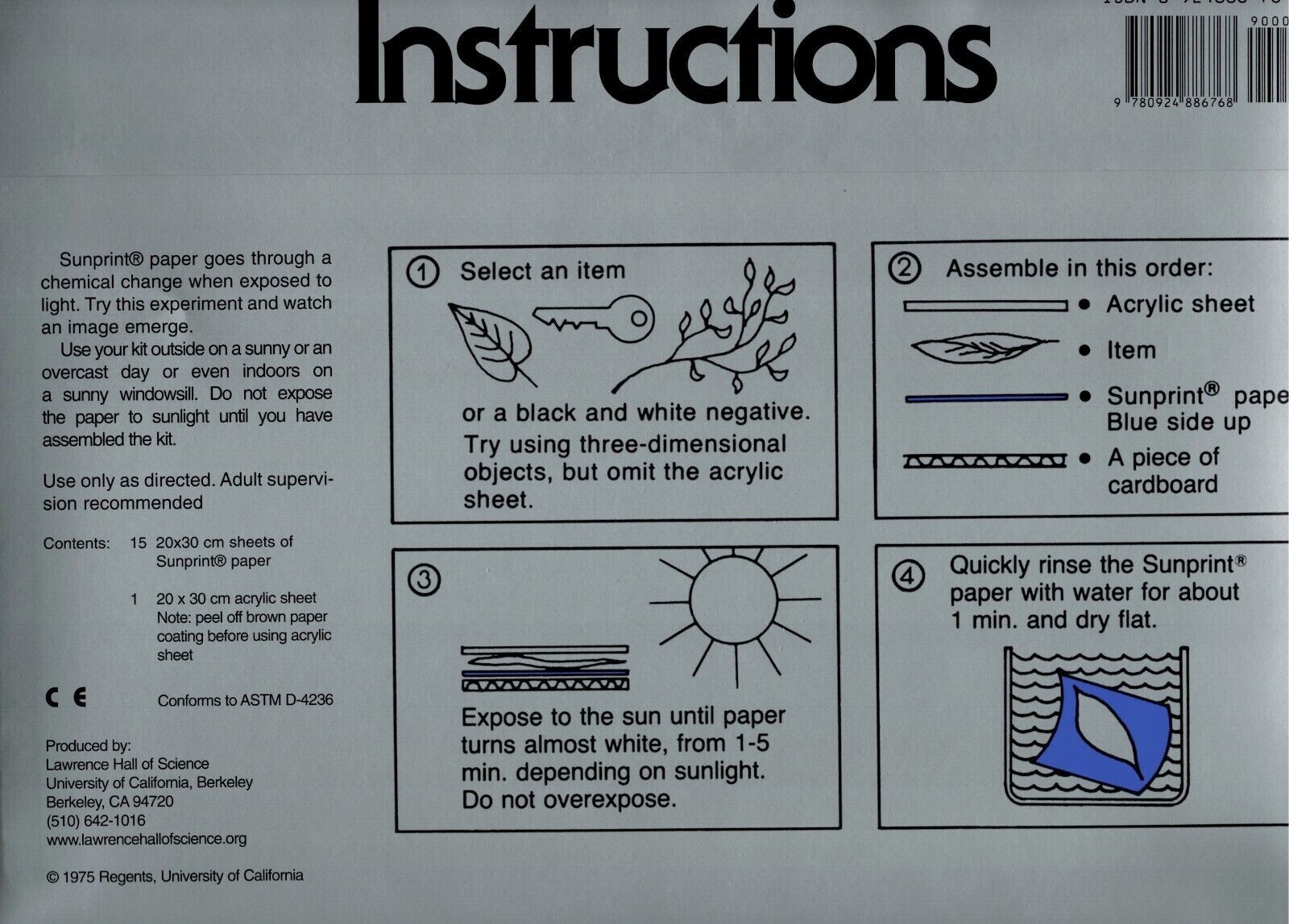 Super Sunprint Kit Solar Print Paper Sun Powered Art 20×30 cm (7.8×11.8in) 6 NUP
