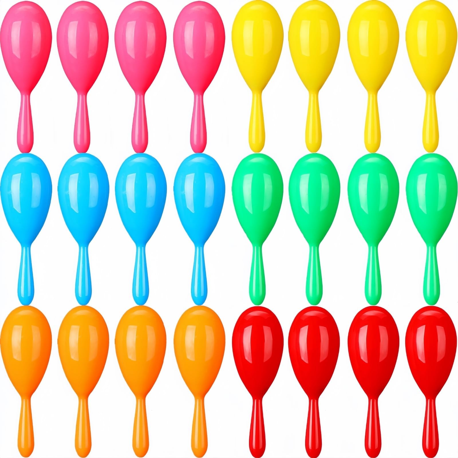 24 Pcs Maracas, 4.3 Inch Plastic Maracas for Mexican Fiesta, Luau Party, Wedd…