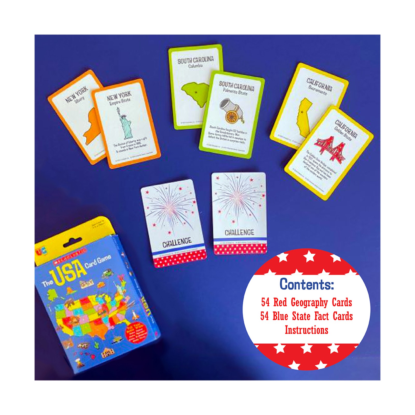 New – University Games Scholastic – The USA Card Game Tuck Box – Ages 6+