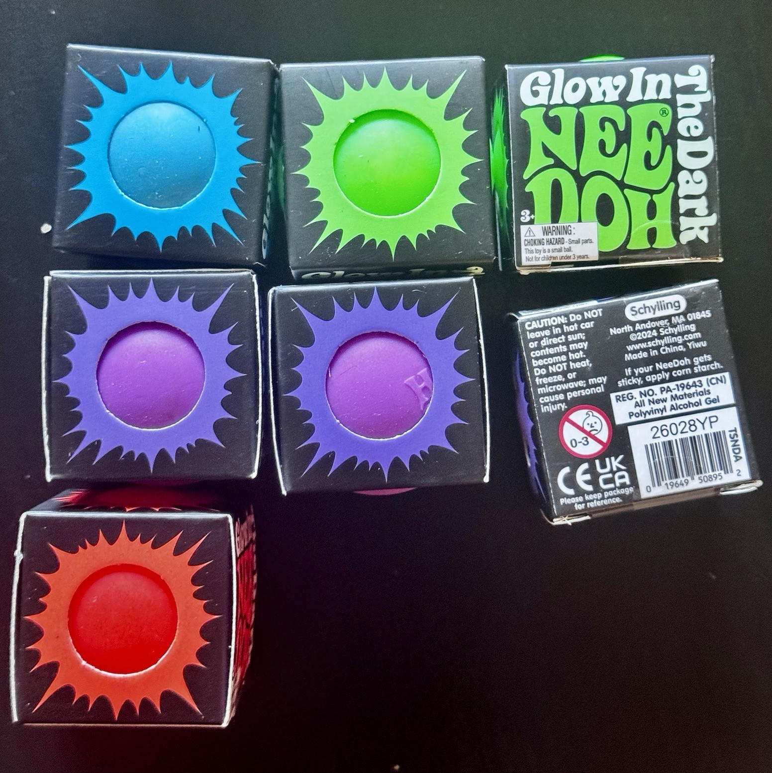 Schylling Glow In The Dark Tactile Sensory Toy Nee Doh Stress Ball 26028YP
