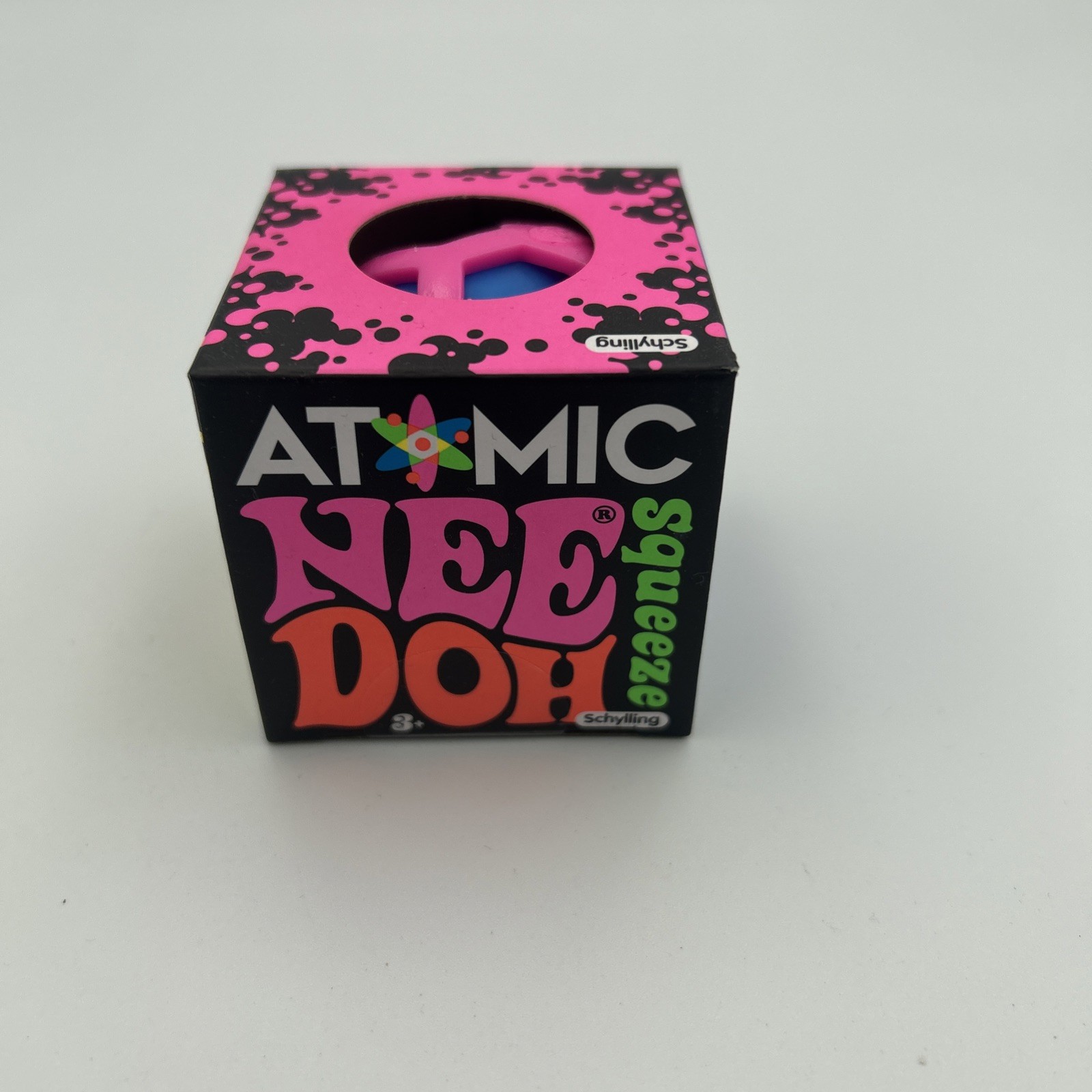 NEW Schylling NeeDoh Atomic Squeeze Ball Blue Pink RARE AUTHENTIC Nee Doh