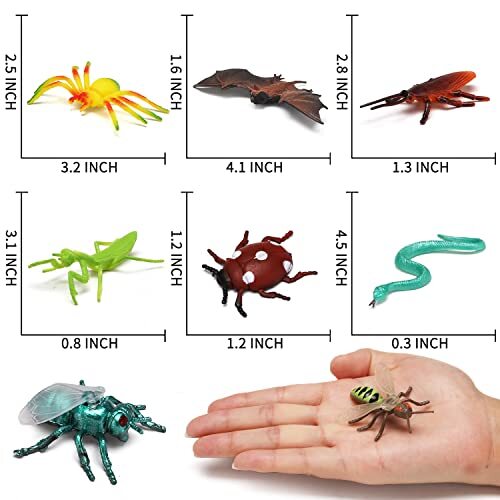 76 Pack Mini Plastic Bug Set, Realistic Insects Toy for Child, Fake Bugs